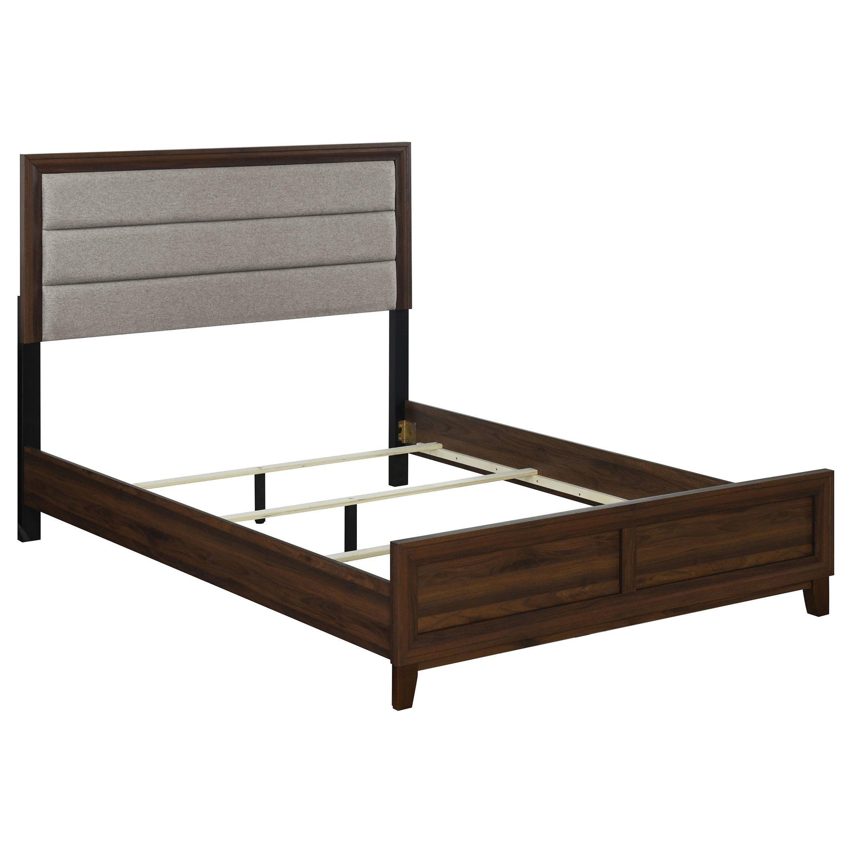 Welsley 50-inch Upholstered King Bed Walnut