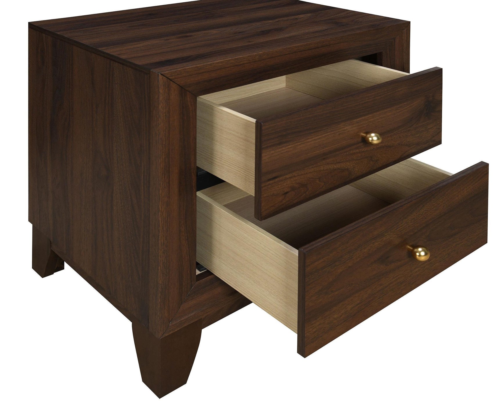Welsley 2-drawer Nightstand Bedide Table Walnut