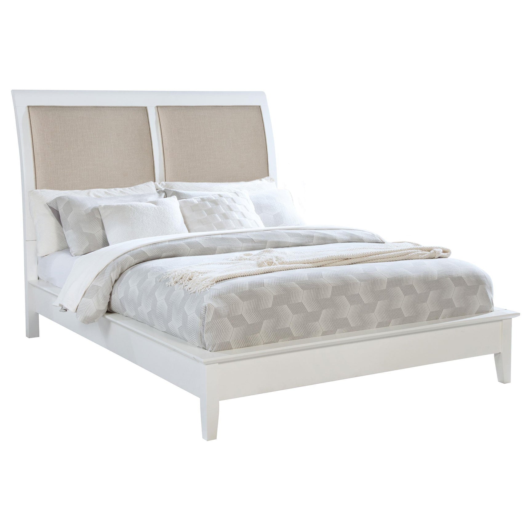 Bexhill 56-inch Upholstered King Panel Bed White