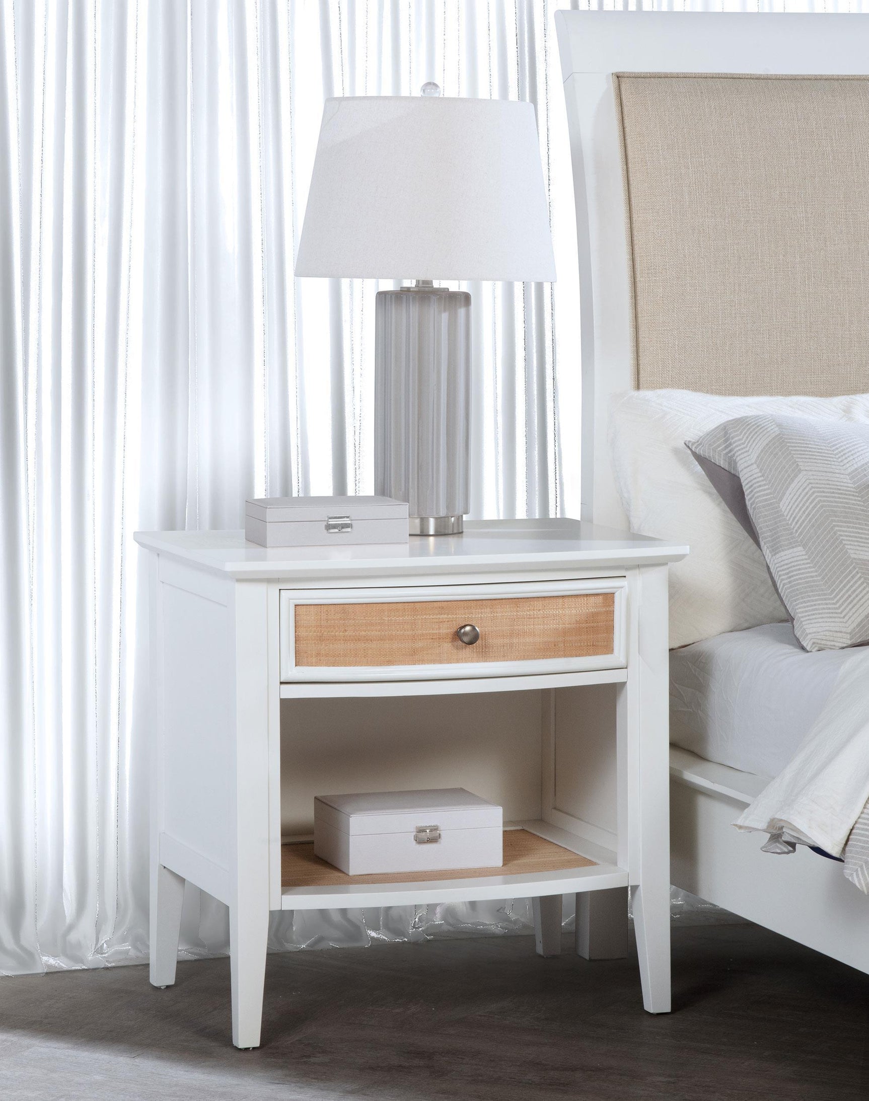 Bexhill 1-drawer Nightstand Bedide Table White