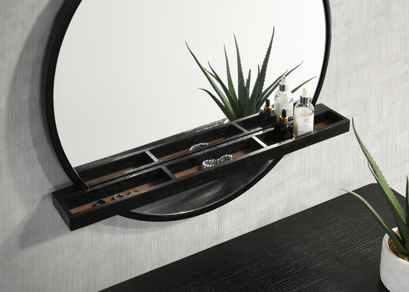 Arini Arini 2-Piece Makeup Vanity Table Mirror Set Black 224337-SET