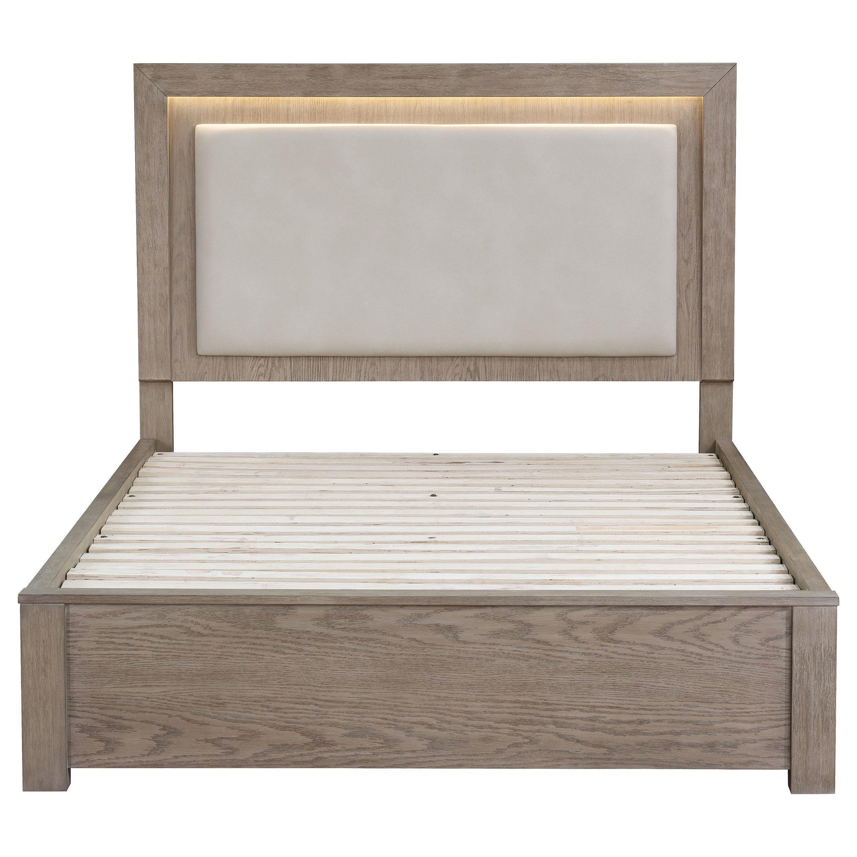 Kenora 56-inch King LED Storage Bed Barley Brown