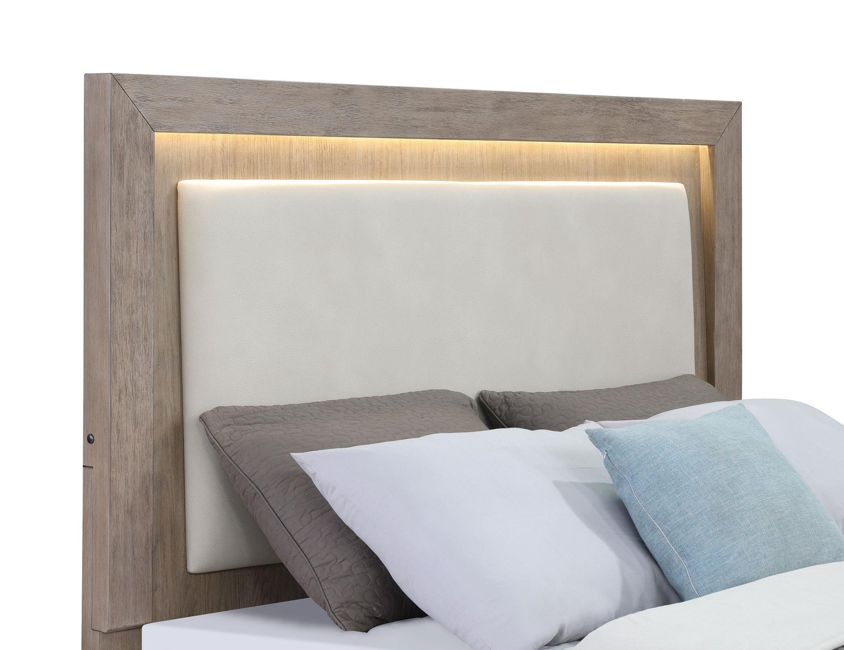 Kenora 56-inch King LED Storage Bed Barley Brown