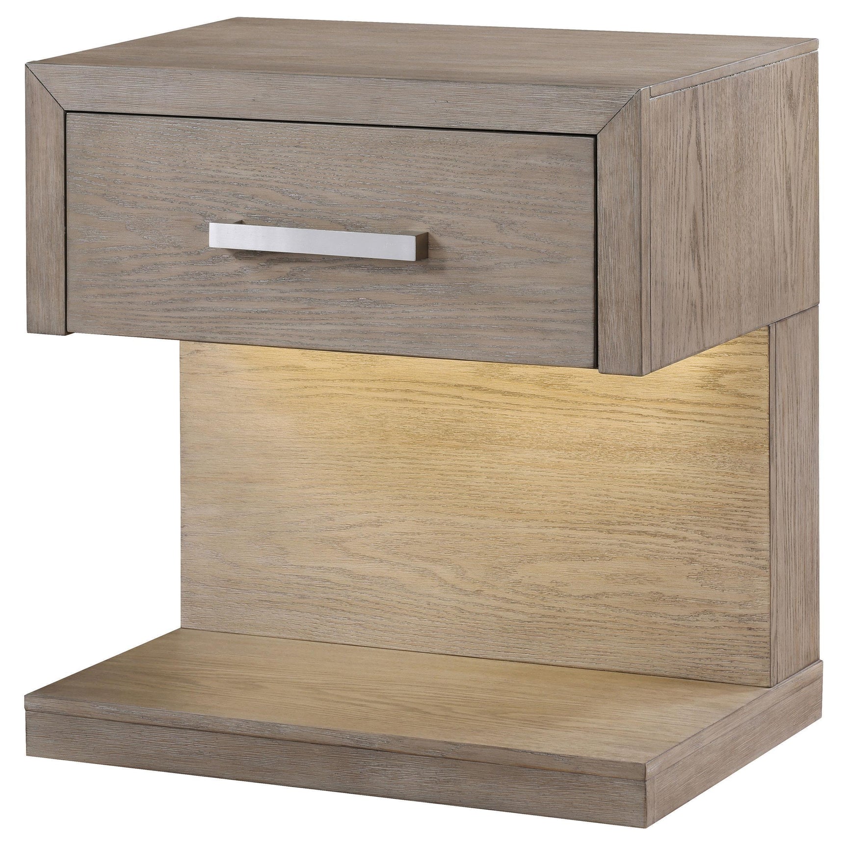 Kenora 1-drawer Nightstand Bedide Table Barley Brown