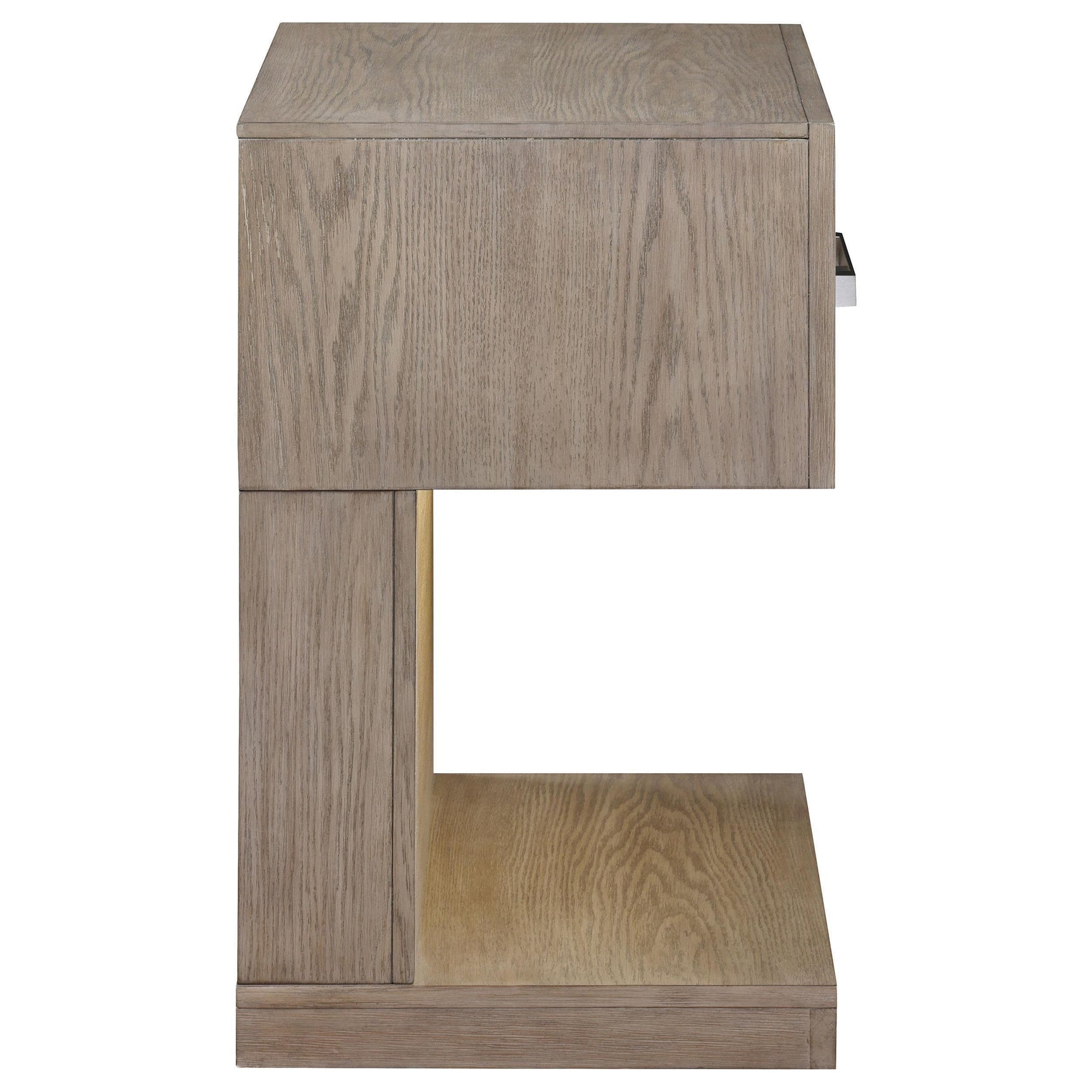 Kenora 1-drawer Nightstand Bedide Table Barley Brown