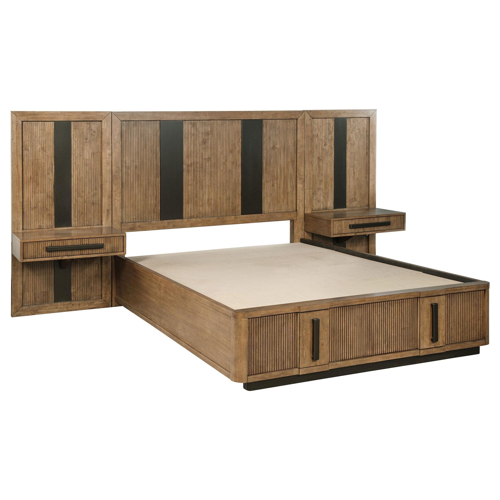 Terrace King Wall Panel Storage Bed Ash Brown