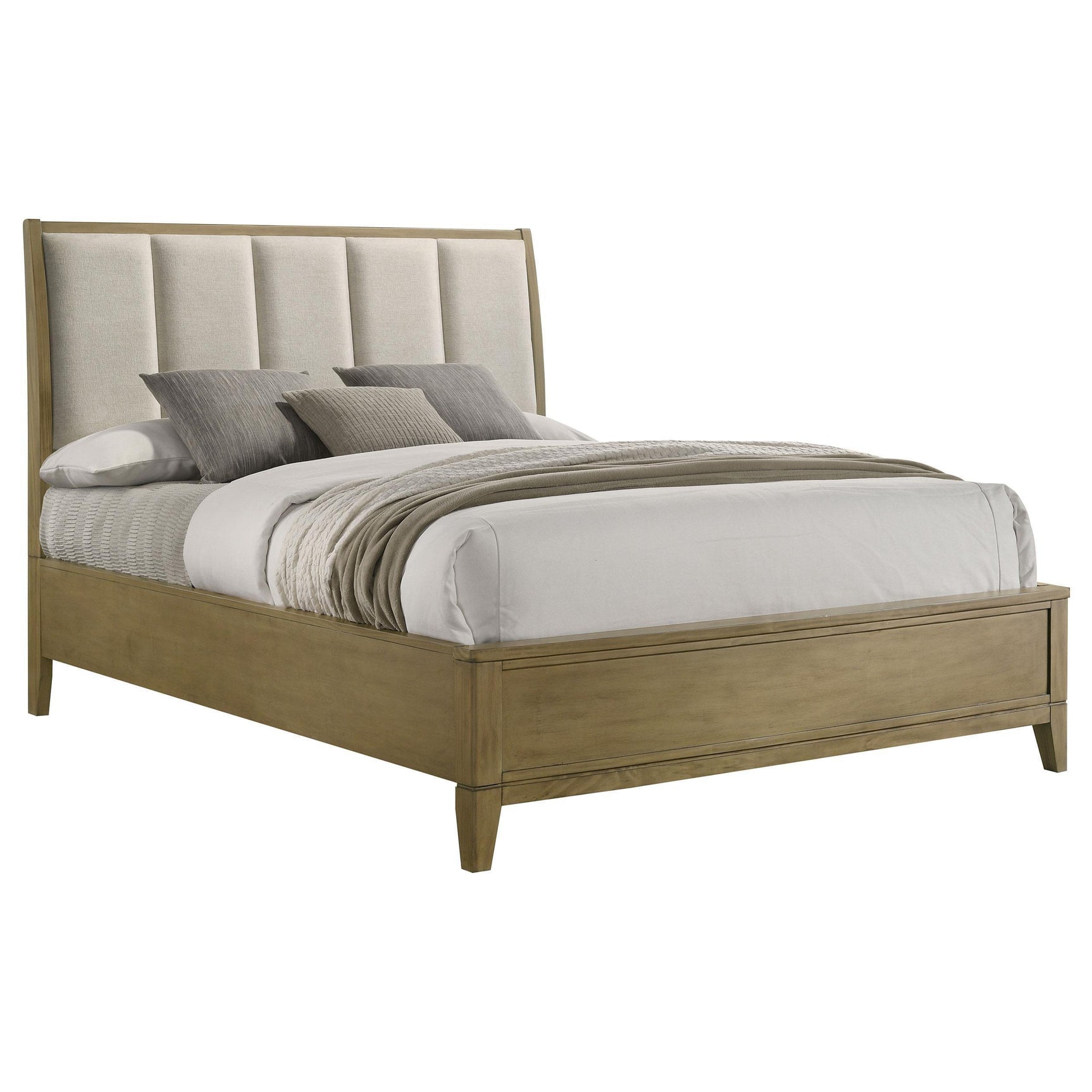 Granada Upholstered King Panel Bed Natural Pine