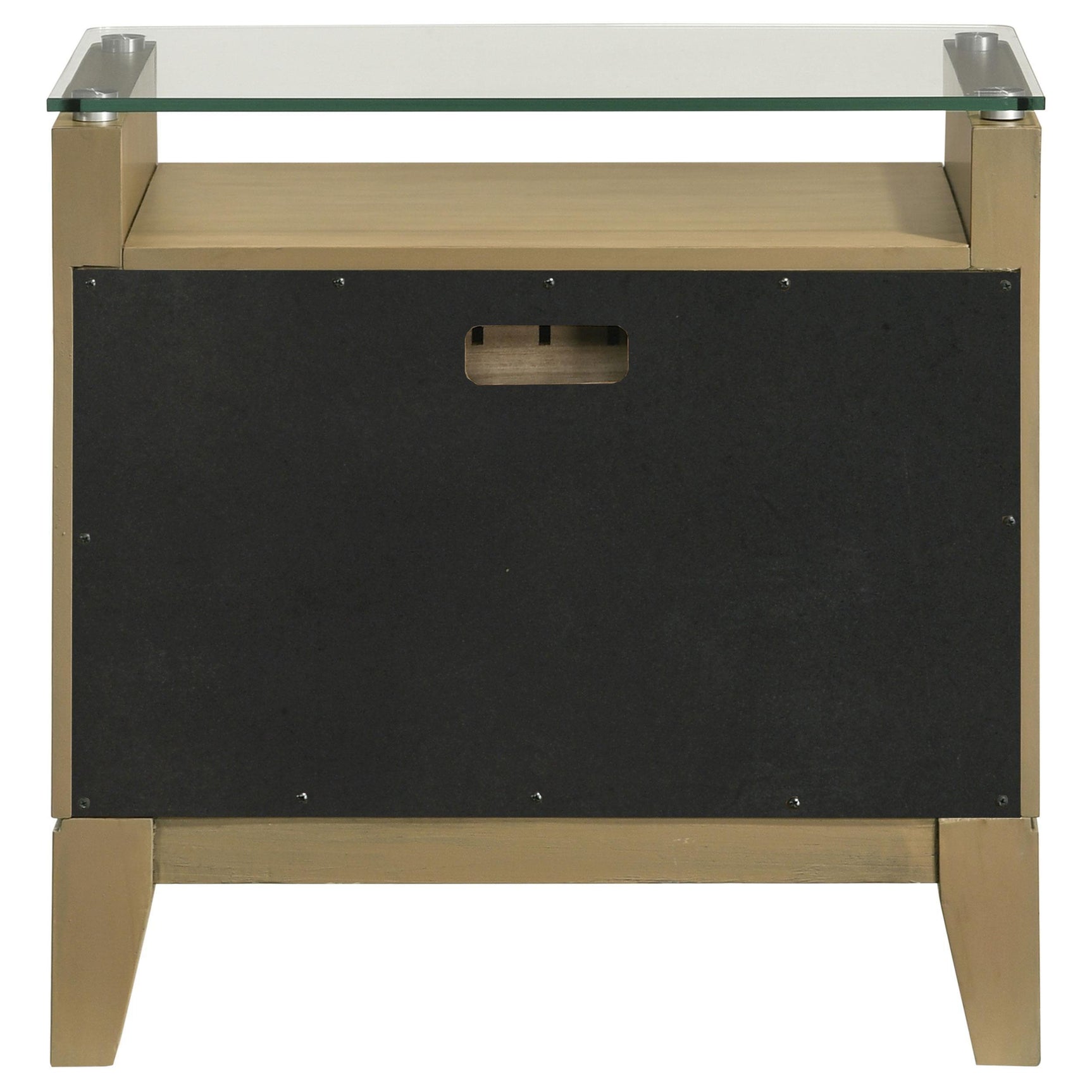 Granada 2 Drawer Glass Top Nightstand Natural Pine