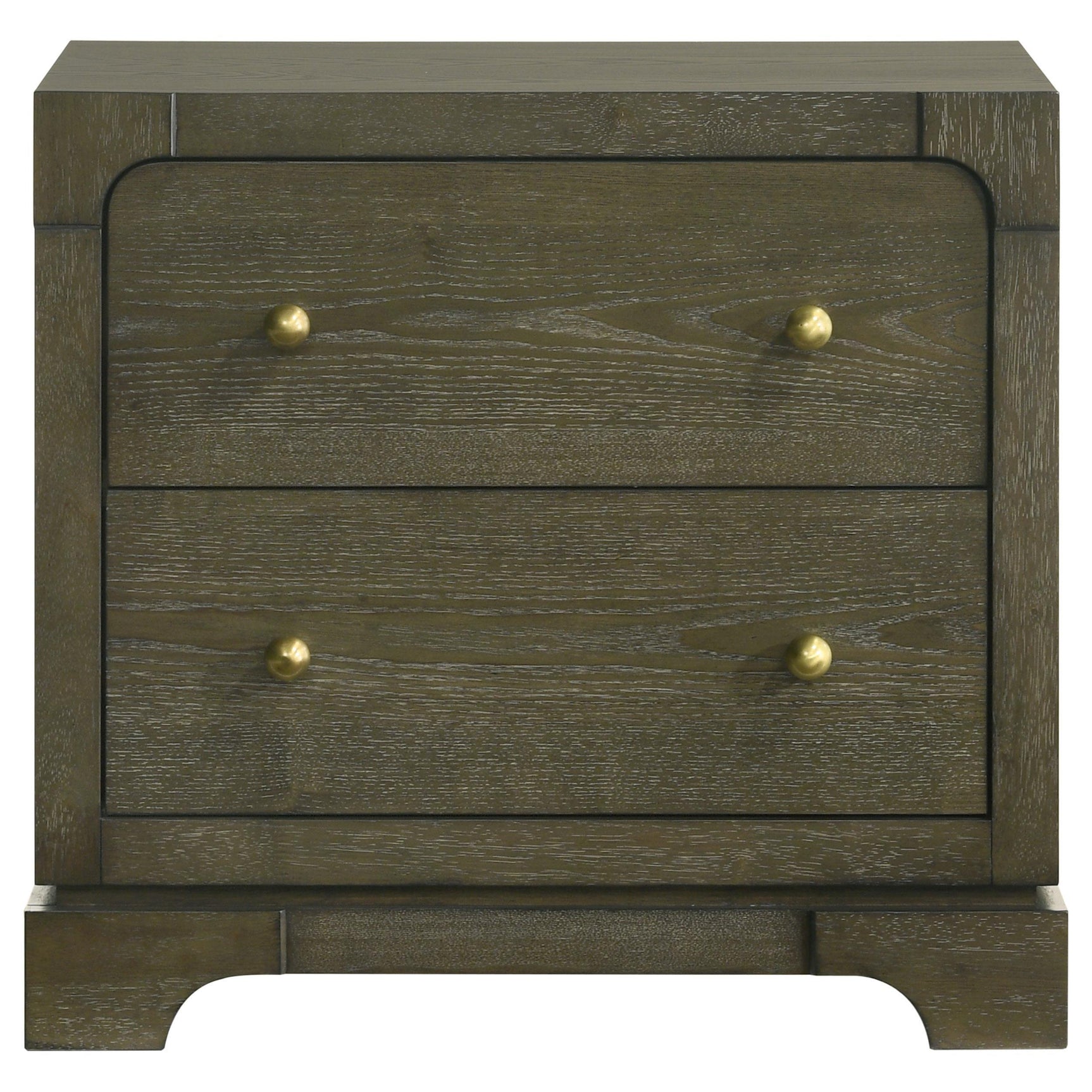 Gran Park 2 Drawer Nightstand Bedide Table Dark Cocoa