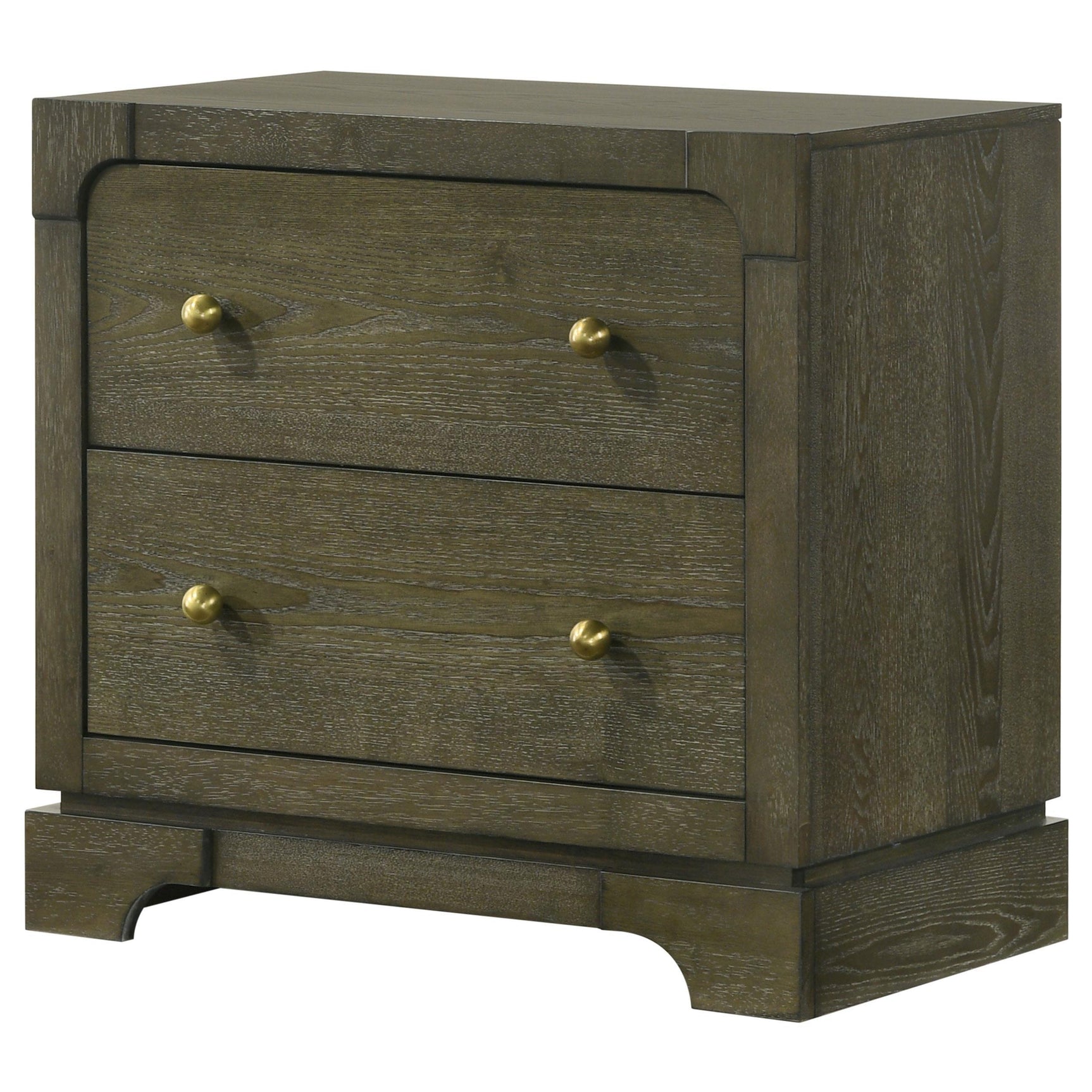 Gran Park 2 Drawer Nightstand Bedide Table Dark Cocoa