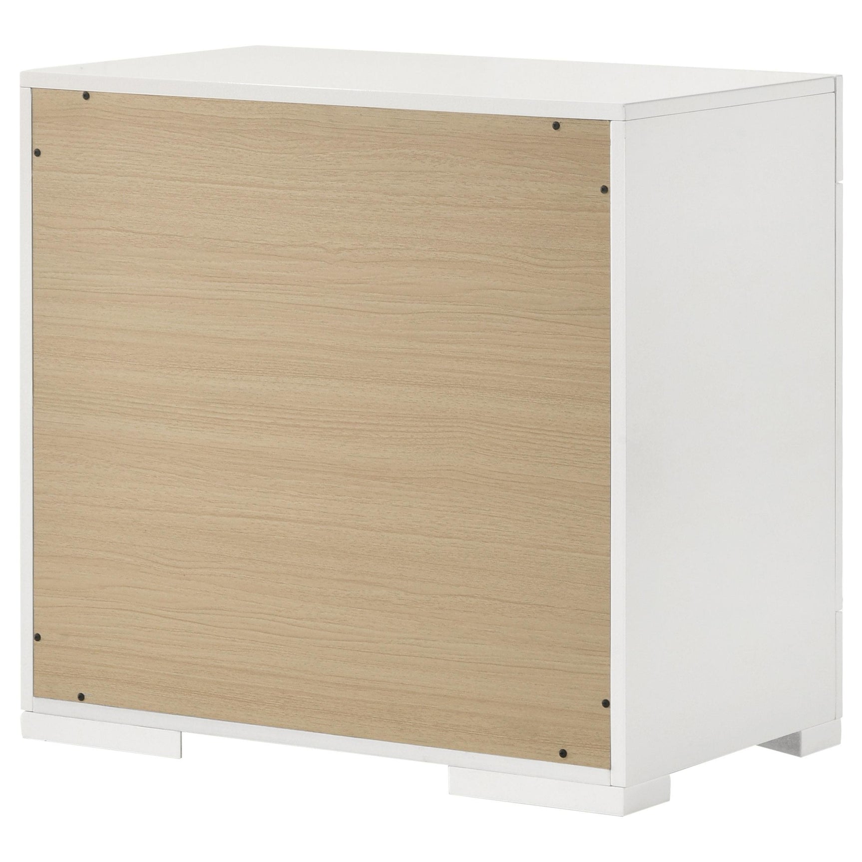 Ives 2 Drawer Nightstand Bedide Table White High Gloss