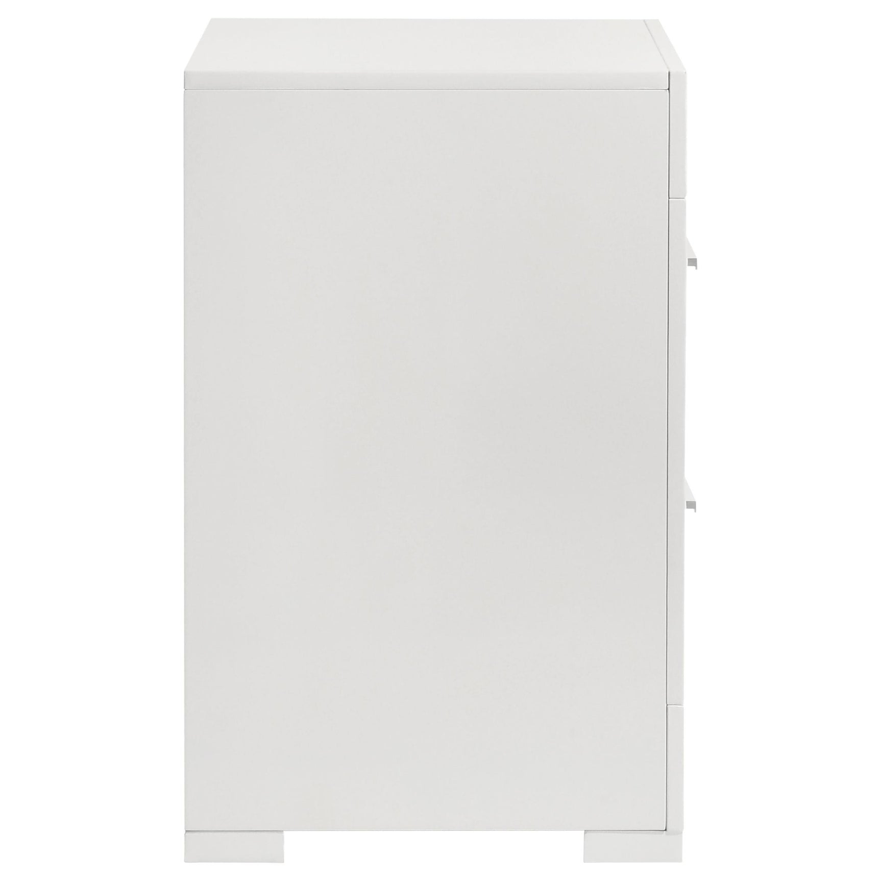 Ives 2 Drawer Nightstand Bedide Table White High Gloss