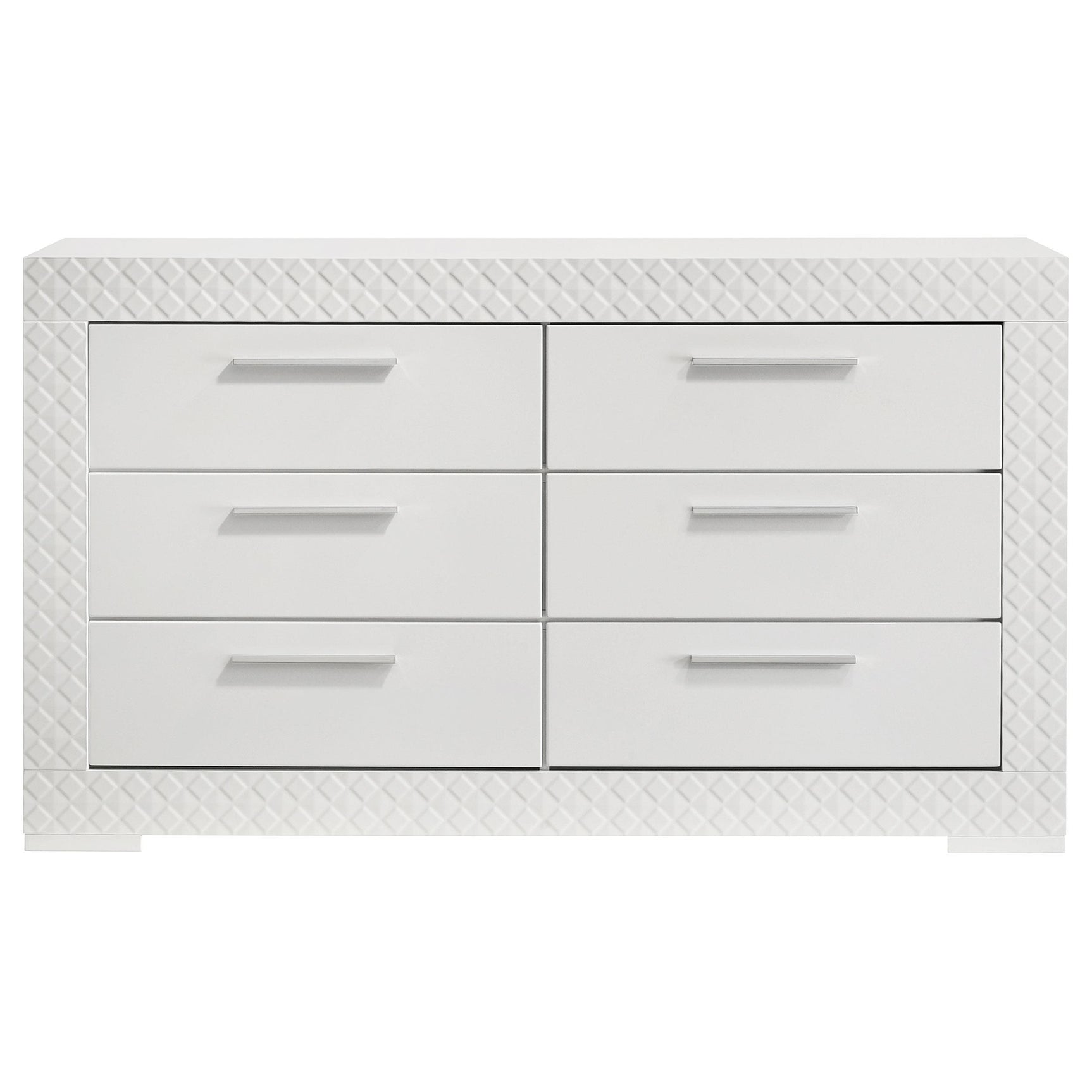 Ives 6 Drawer Dresser Cabinet White High Gloss
