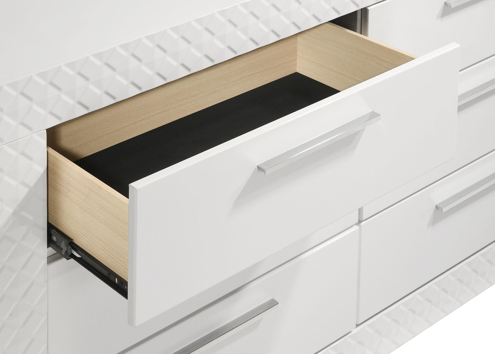 Ives 6 Drawer Dresser Cabinet White High Gloss