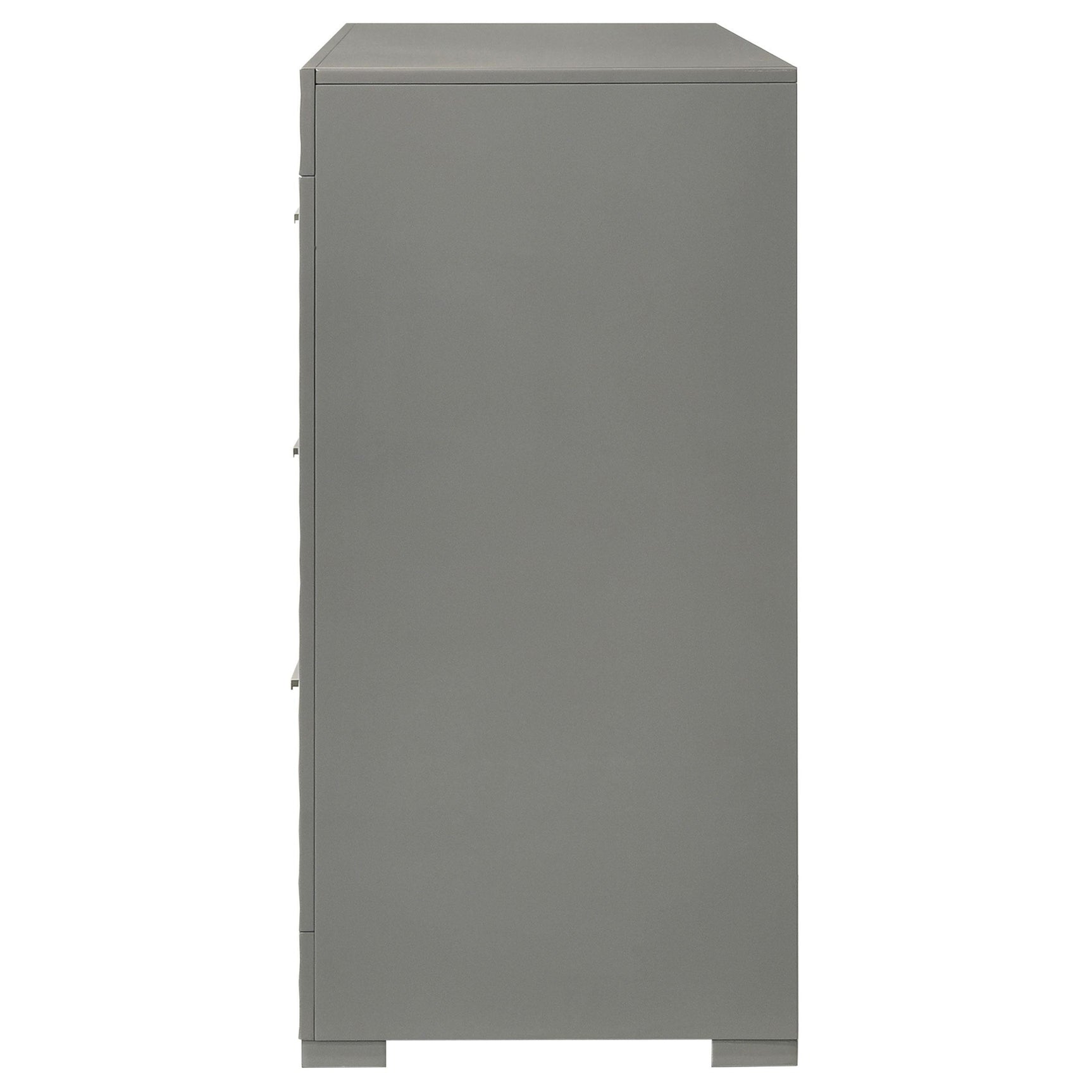 Ives 6 Drawer Dresser Cabinet Gray High Gloss