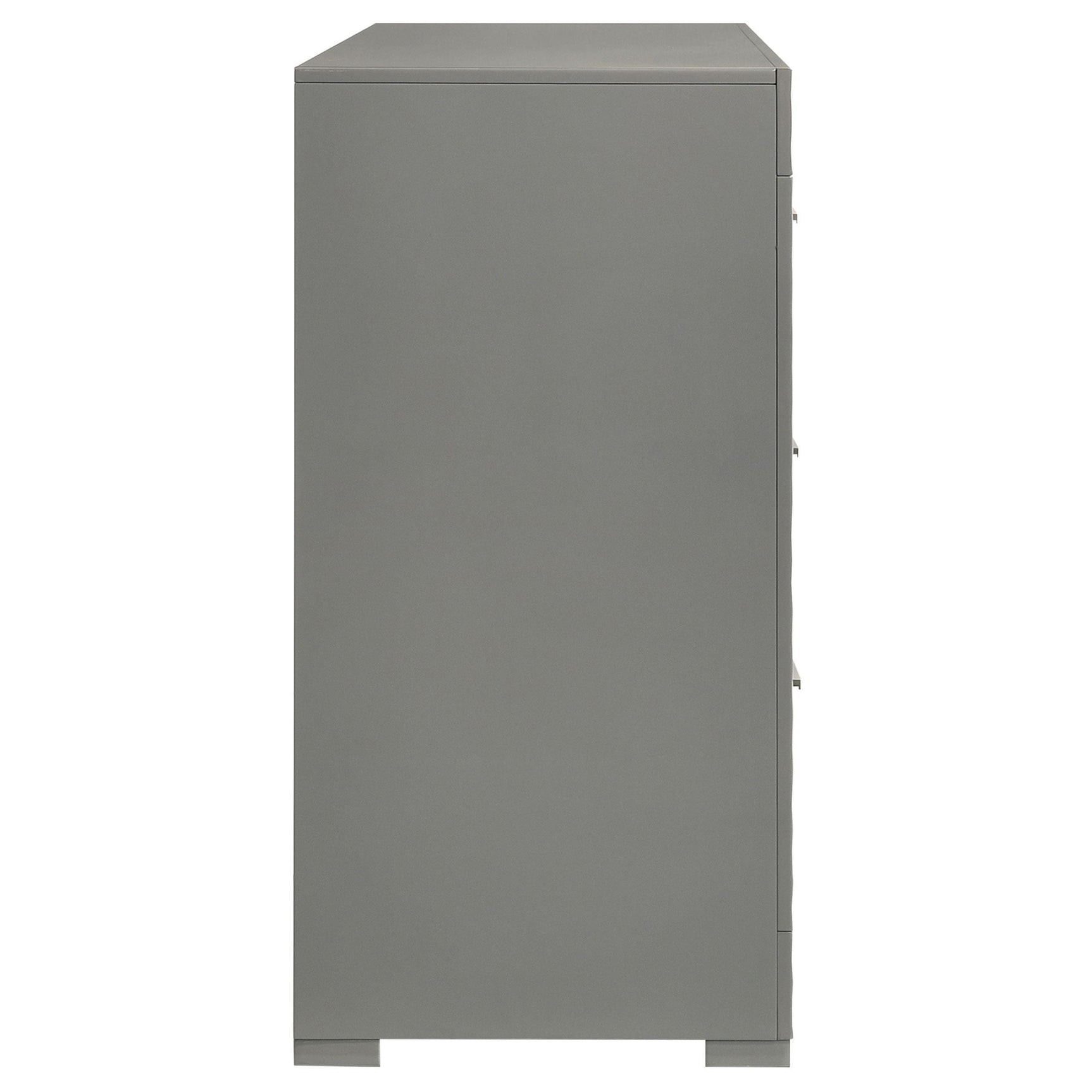 Ives 6 Drawer Dresser Cabinet Gray High Gloss