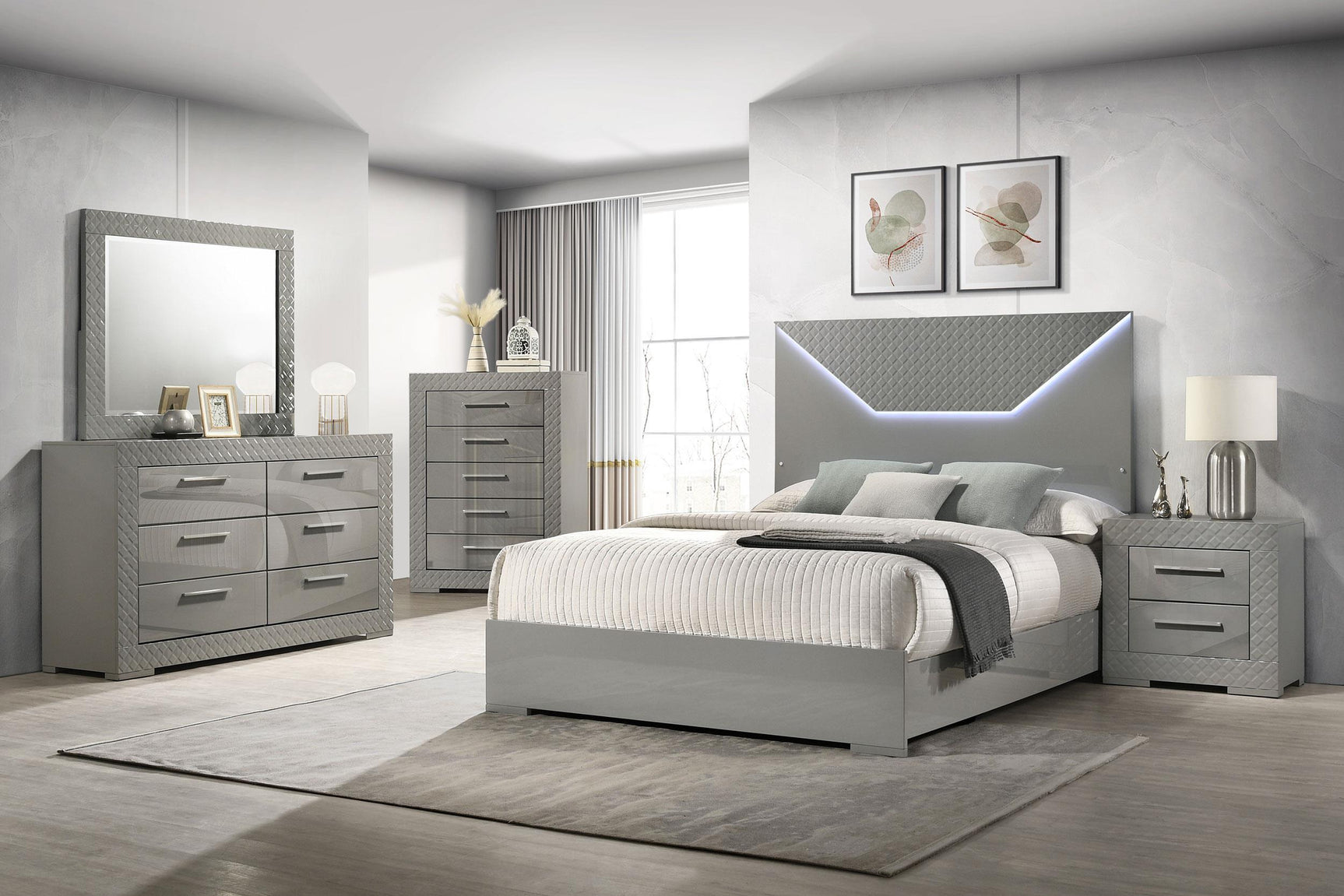 Ives Dresser Mirror Gray High Gloss