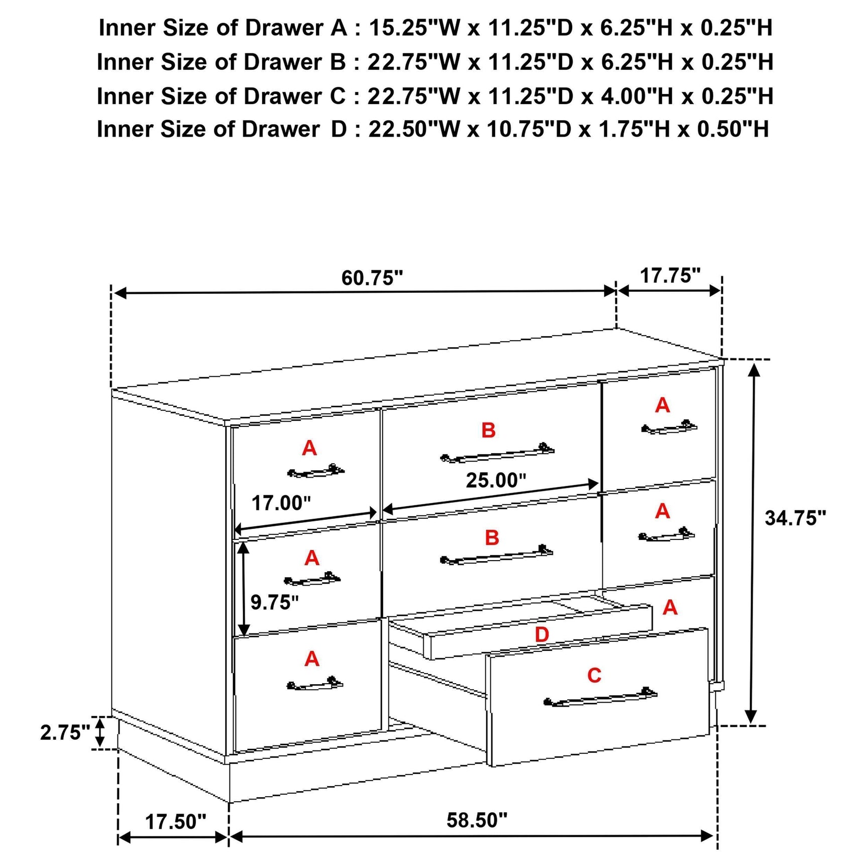 Fenwick 9-drawer Dresser Gray Oak 224983