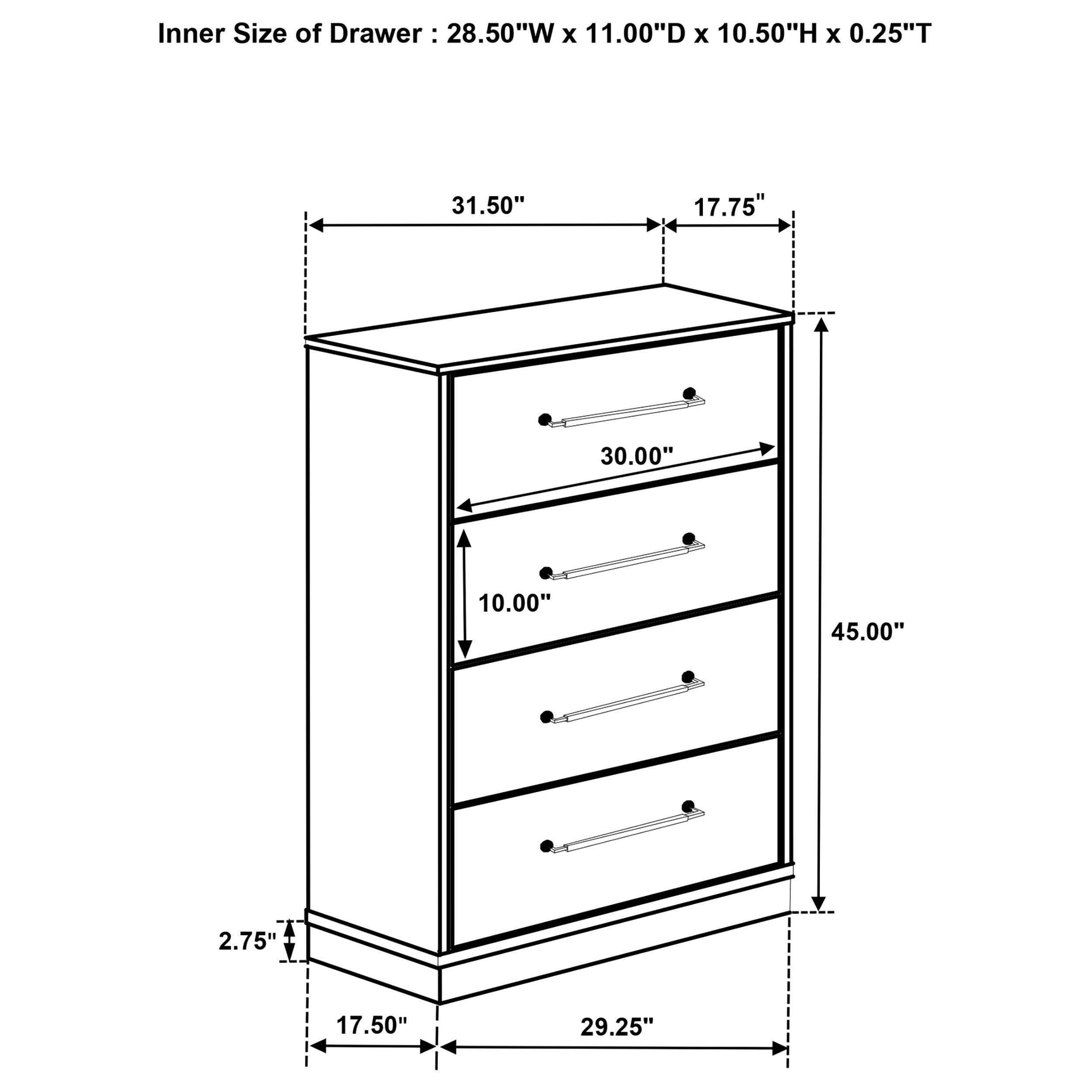 Fenwick 4-drawer Chest of Drawers Gray Oak 224985