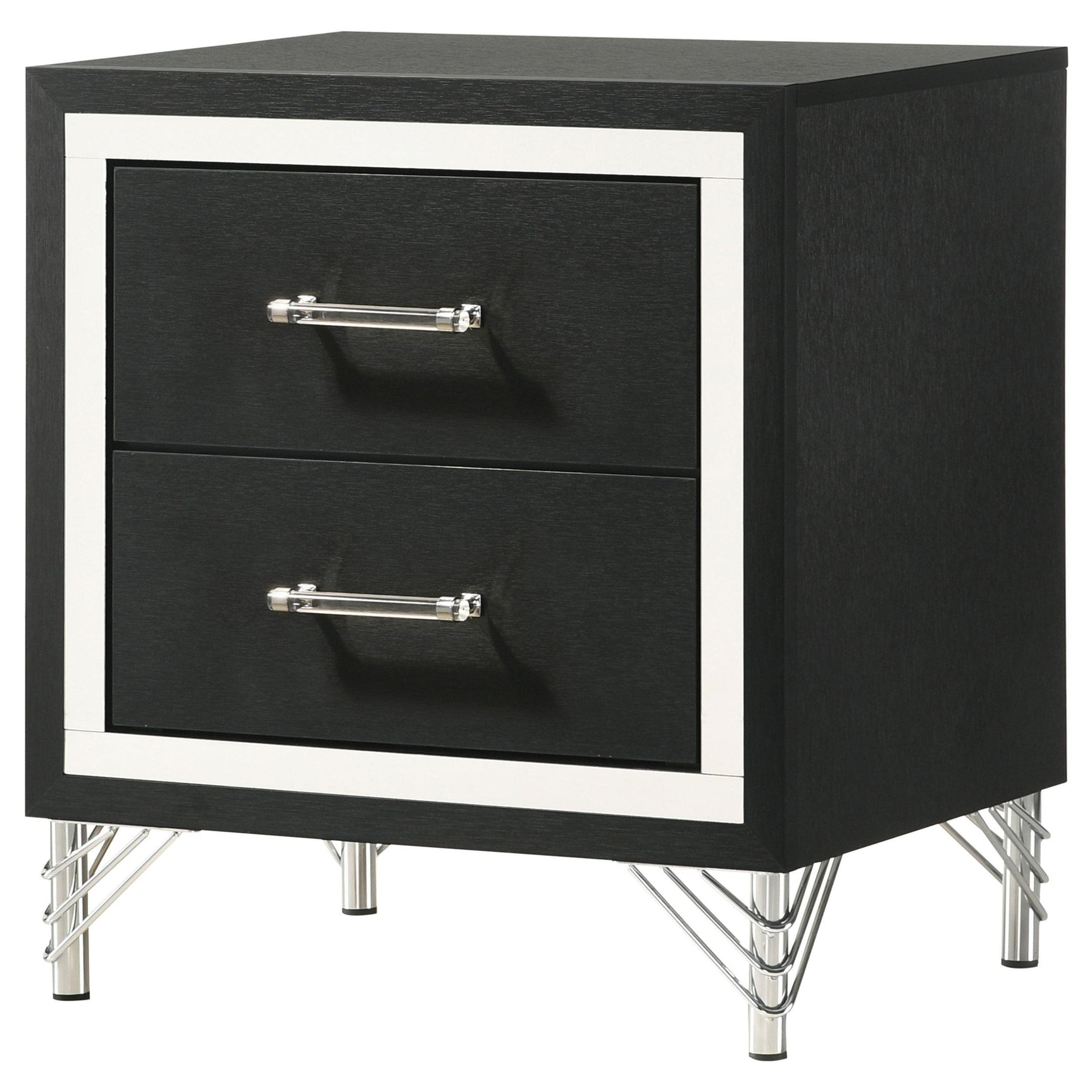 Lucia 2 Drawer Nightstand Bedide Table Black