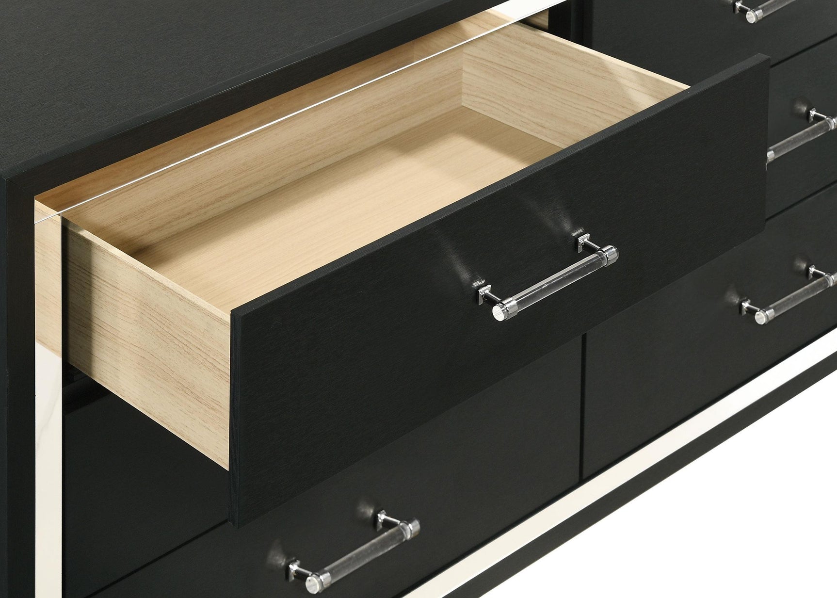 Lucia 6 Drawer Dresser Cabinet Black