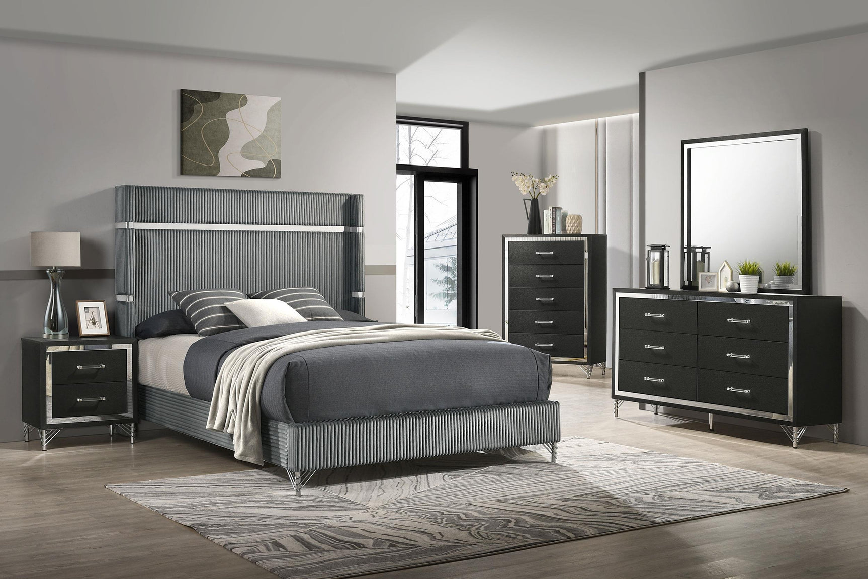 Lucia 6 Drawer Dresser Cabinet Black