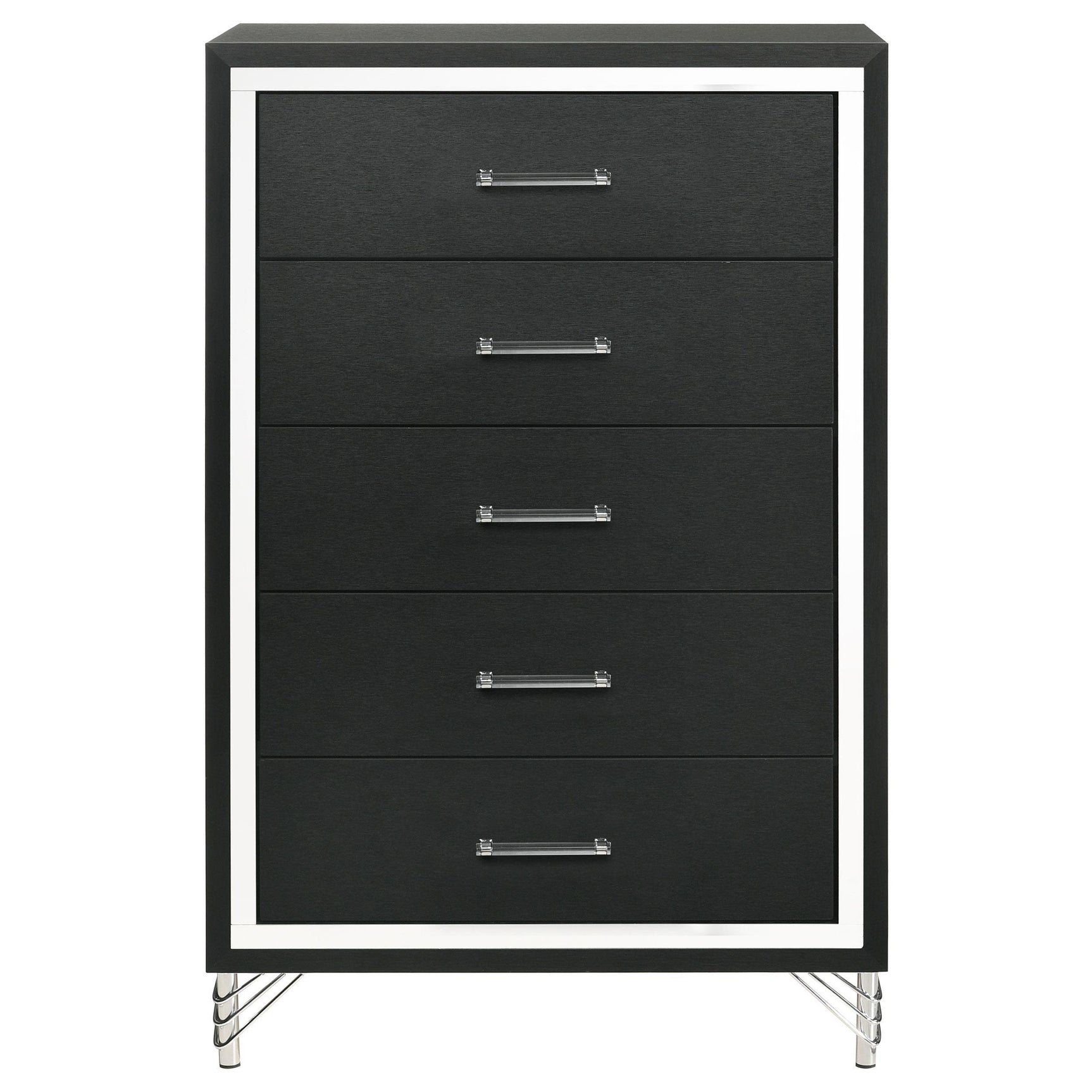 Lucia 5 Drawer Bedroom Chest Of Drawers Black