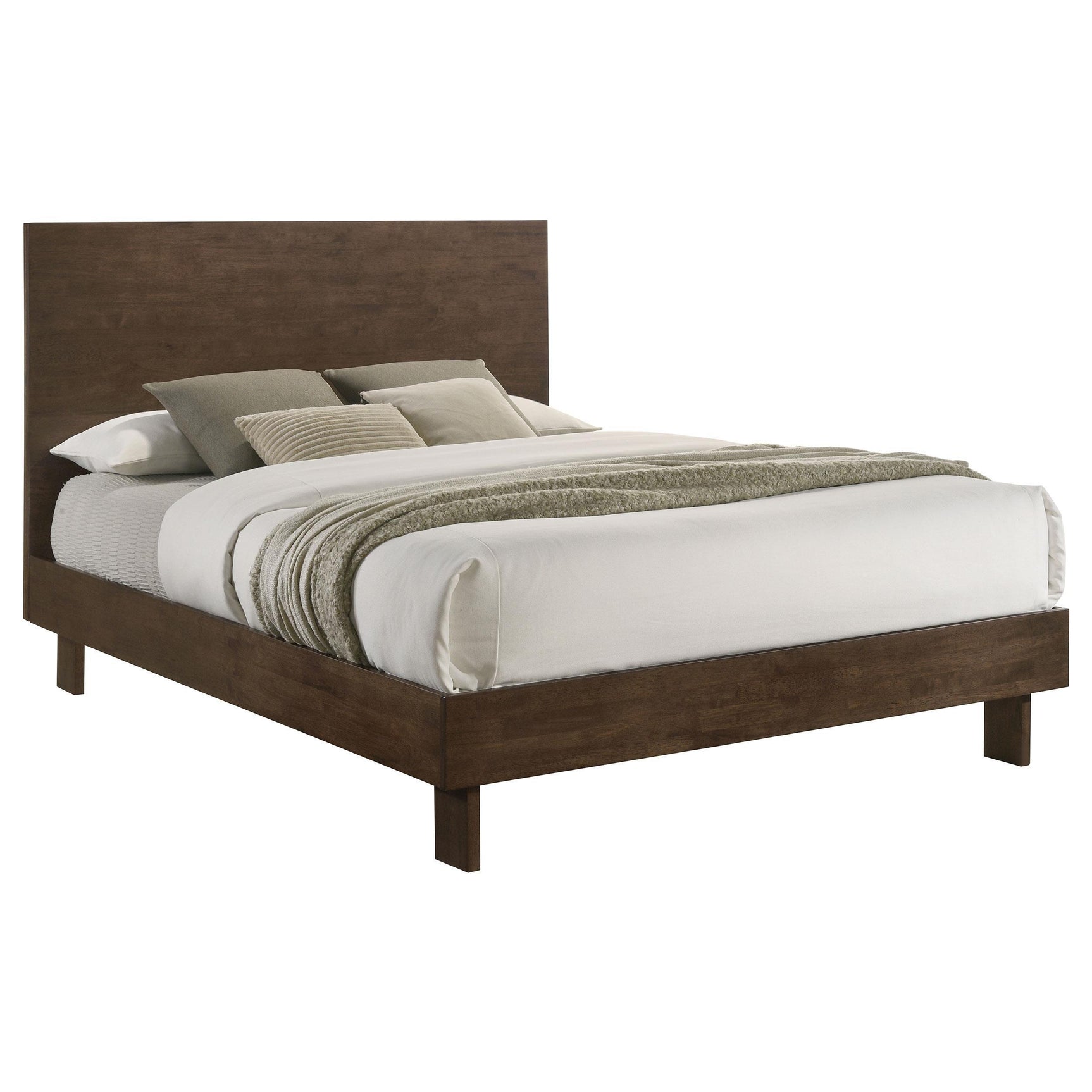 Glenwood 48-inch King Platform Panel Bed Warm Brown