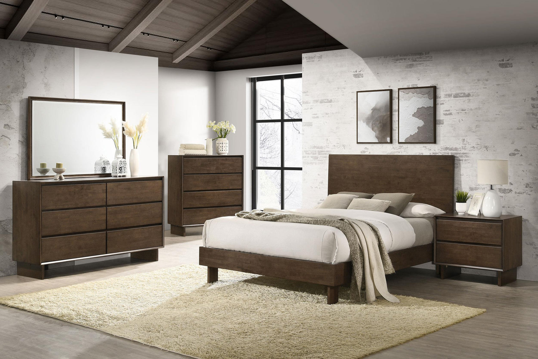 Glenwood 2-drawer Nightstand Bedide Table Warm Brown