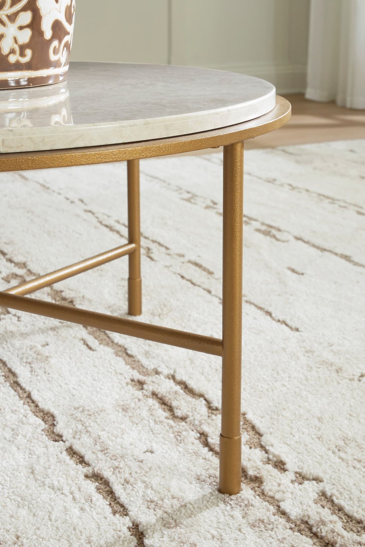 Antique Gold Natural Marble Coffee Table — product image 2