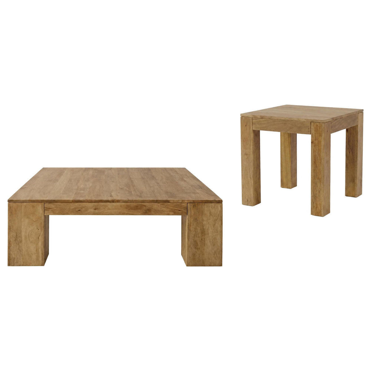 Butte 2-Piece Mango Wood Coffee and End Table Set Natural — product image 2