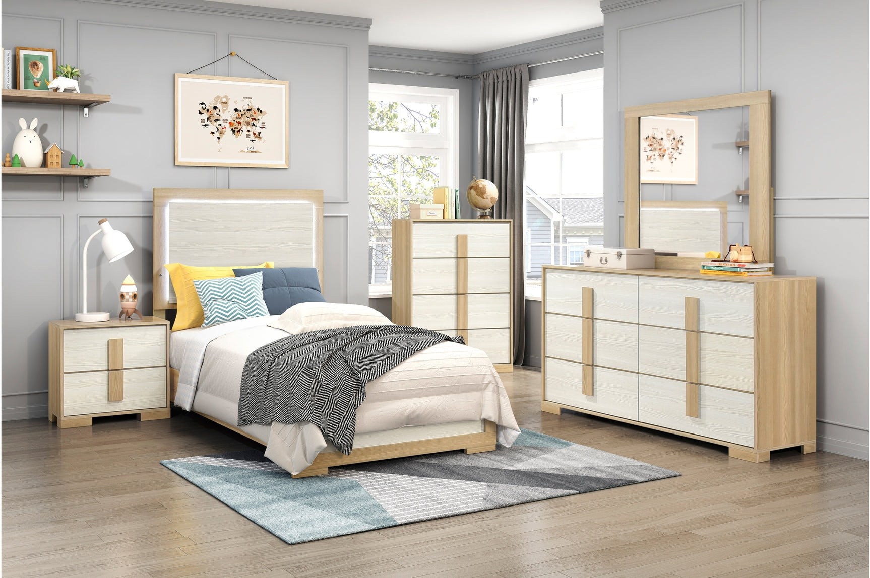 Sterling Natural Panel Bedroom Set