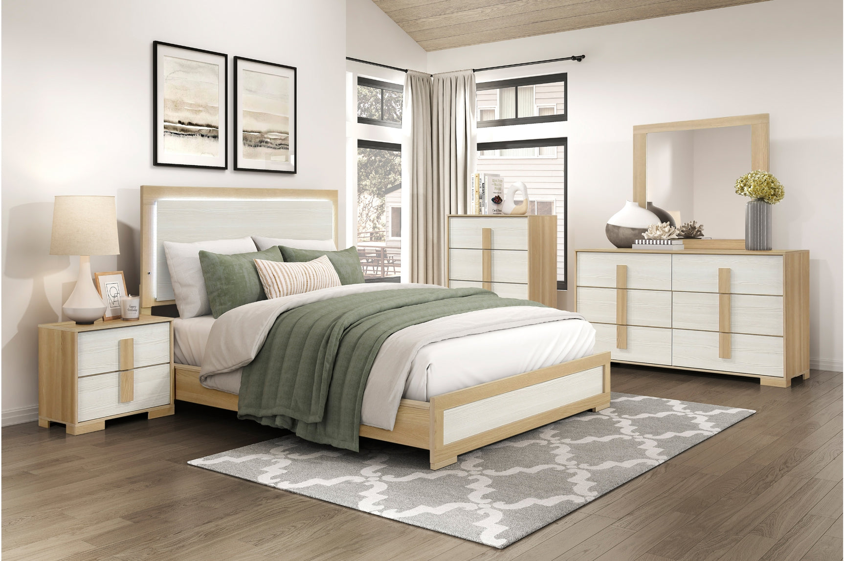 Sterling Natural Panel Bedroom Set