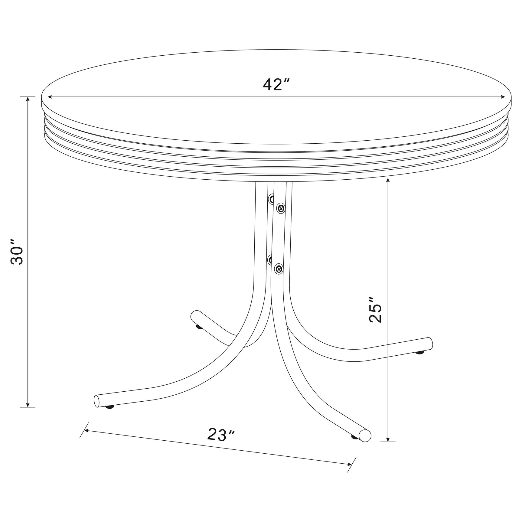 Retro White Black Round Dining Room Set