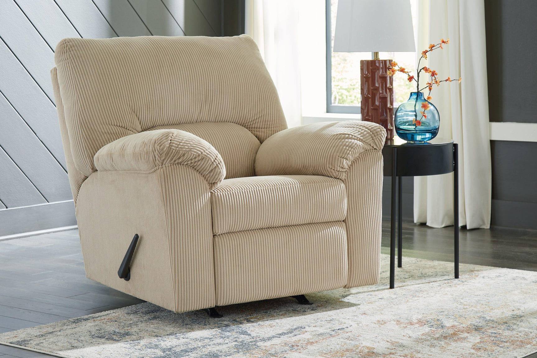 SimpleJoy Sand Chenille,Velvet Recliner
