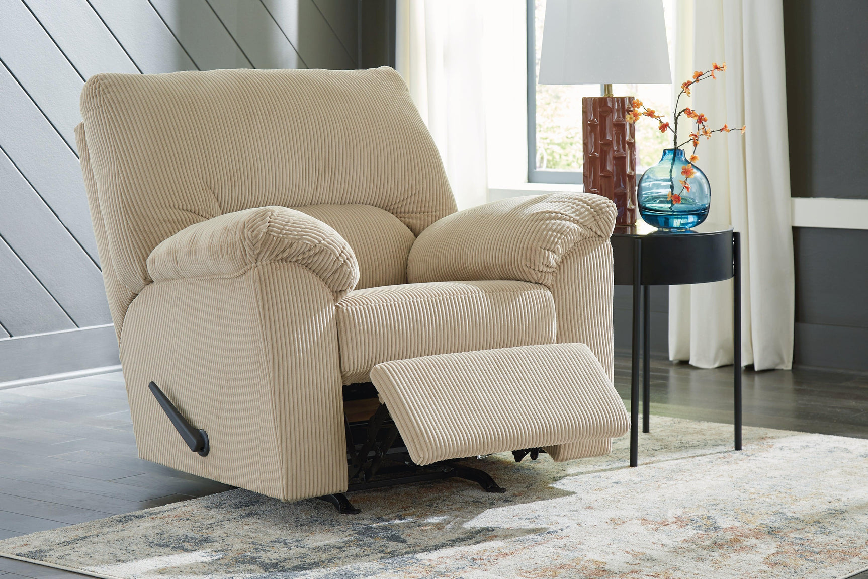 SimpleJoy Sand Chenille,Velvet Recliner