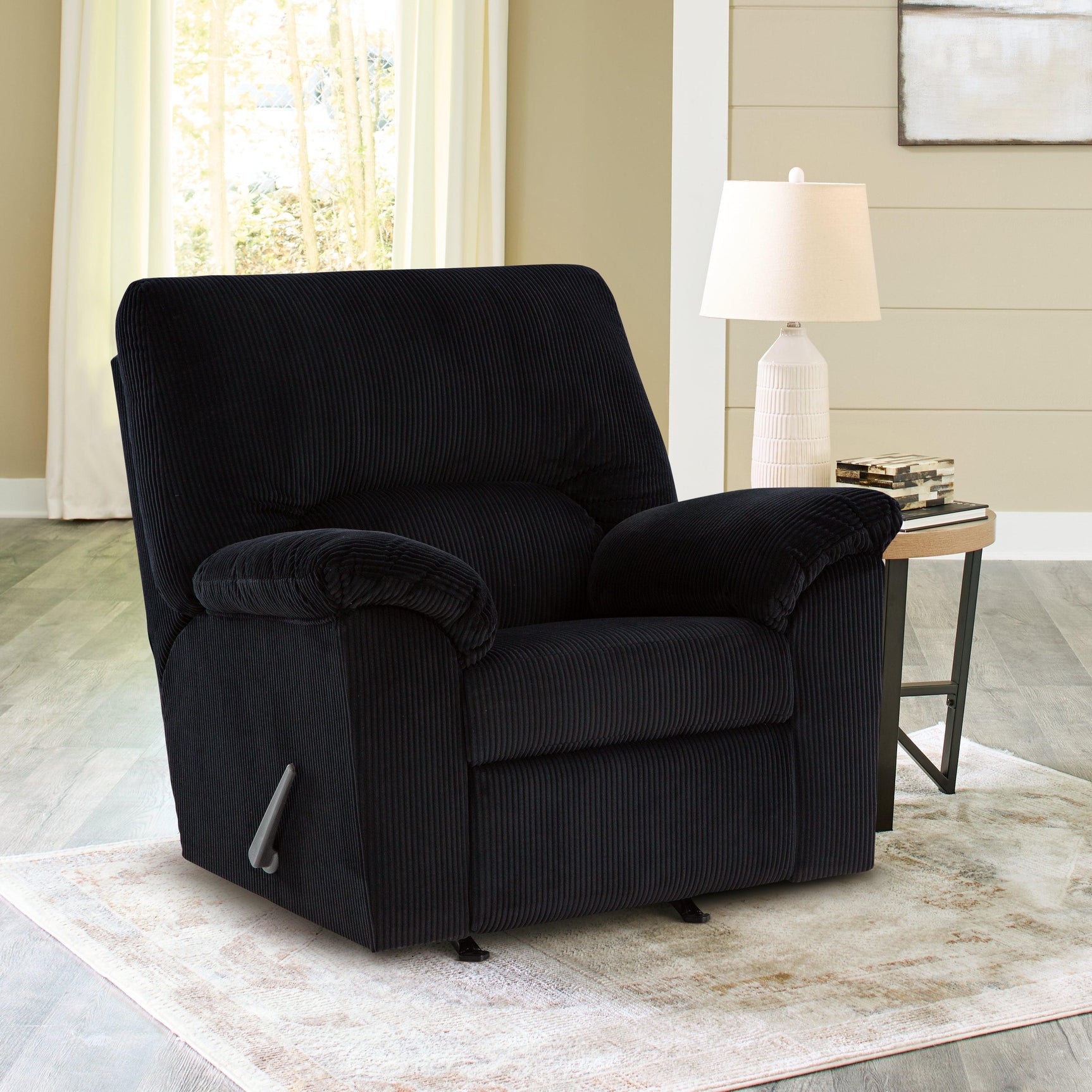 SimpleJoy Onyx Chenille,Velvet Recliner