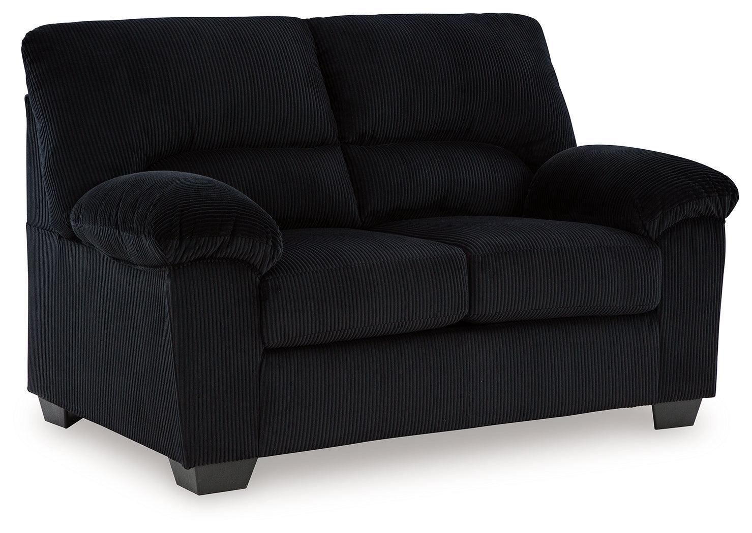 SimpleJoy Onyx Chenille,Velvet Loveseat