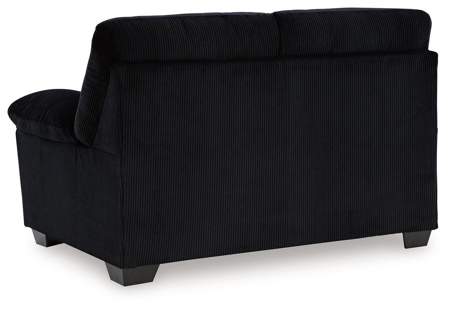 SimpleJoy Onyx Chenille,Velvet Loveseat