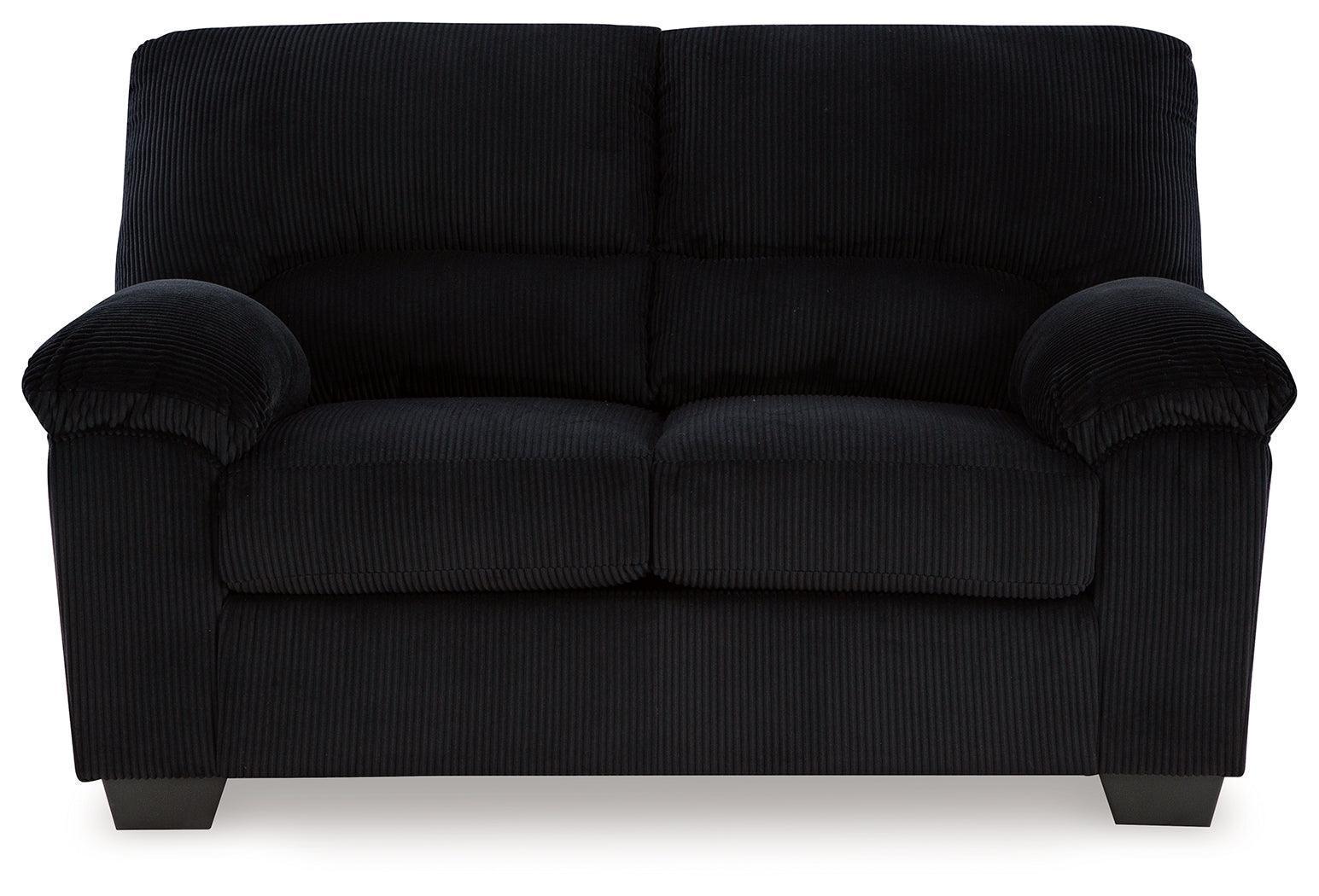 SimpleJoy Onyx Chenille,Velvet Loveseat