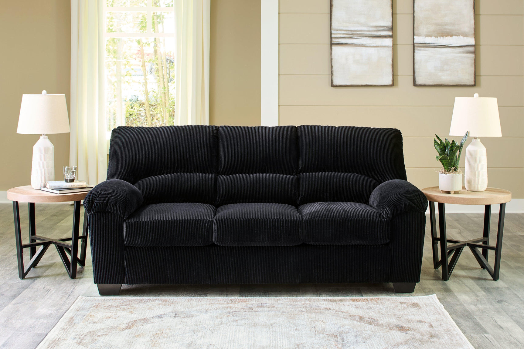 SimpleJoy Onyx Chenille,Velvet Sofa