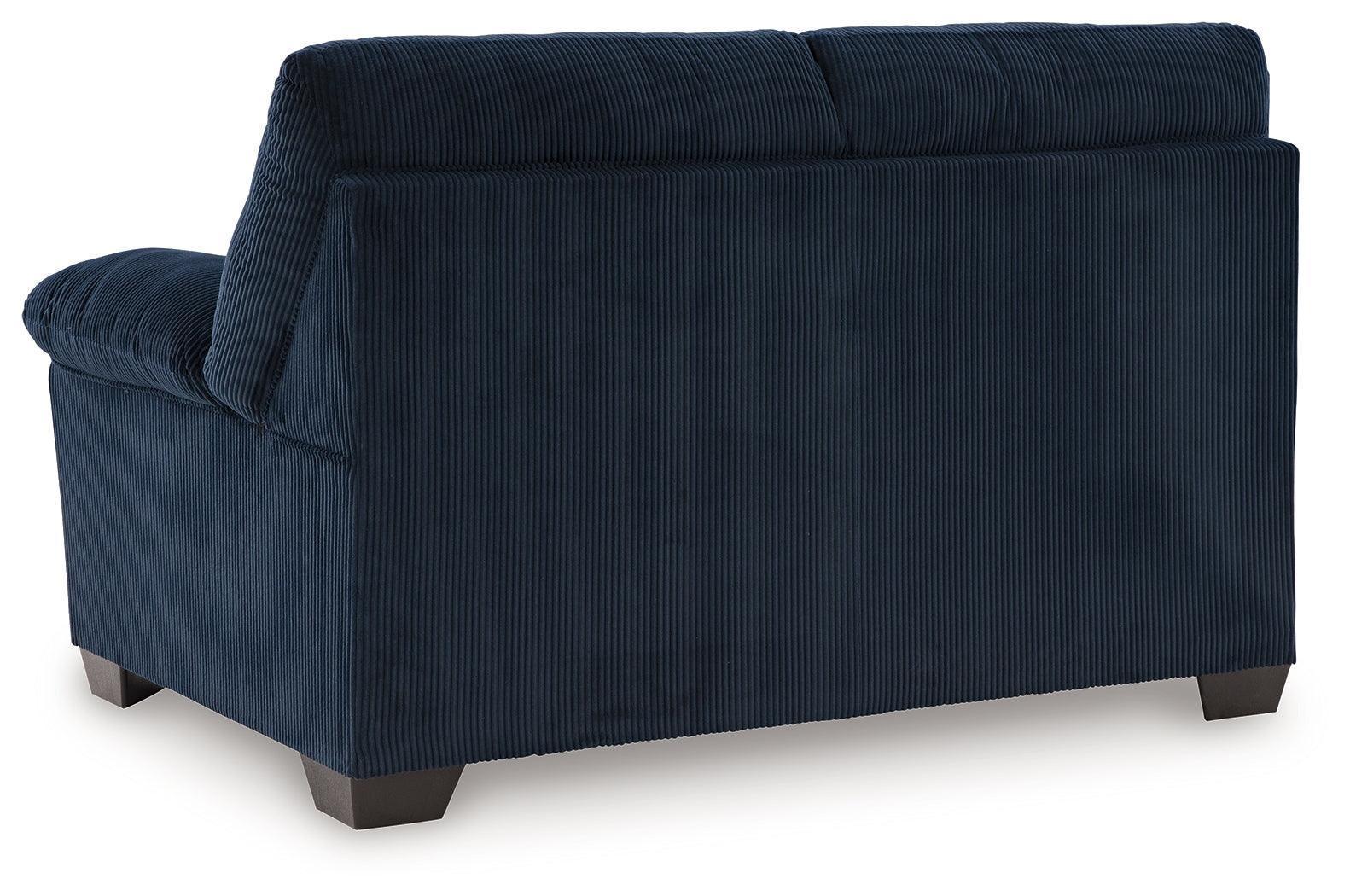 SimpleJoy Navy Chenille,Velvet Loveseat