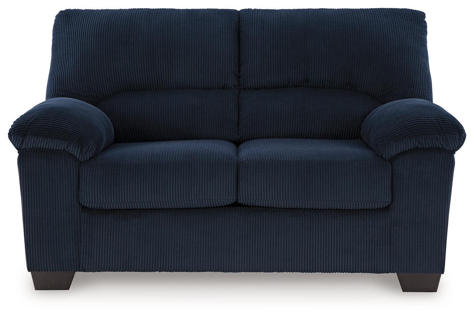 SimpleJoy Navy Chenille,Velvet Loveseat