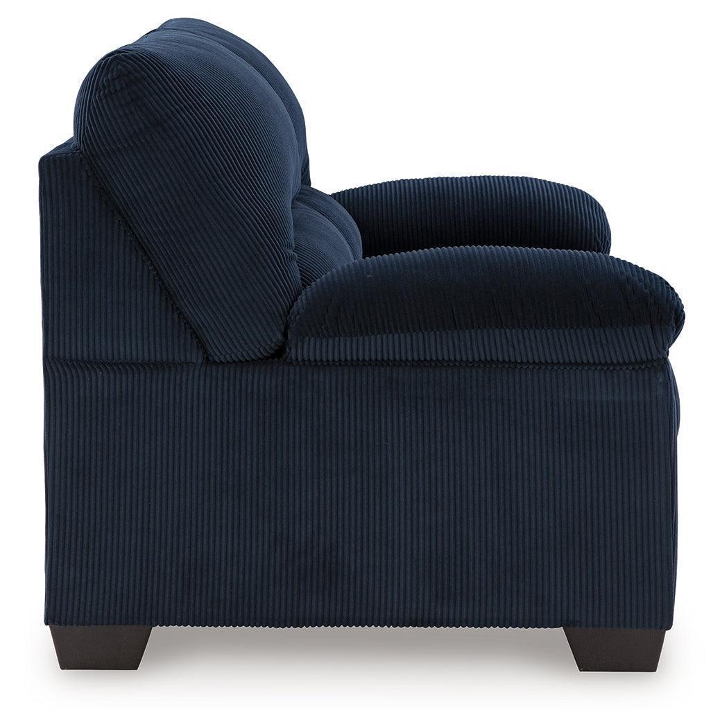 SimpleJoy Navy Chenille,Velvet Loveseat