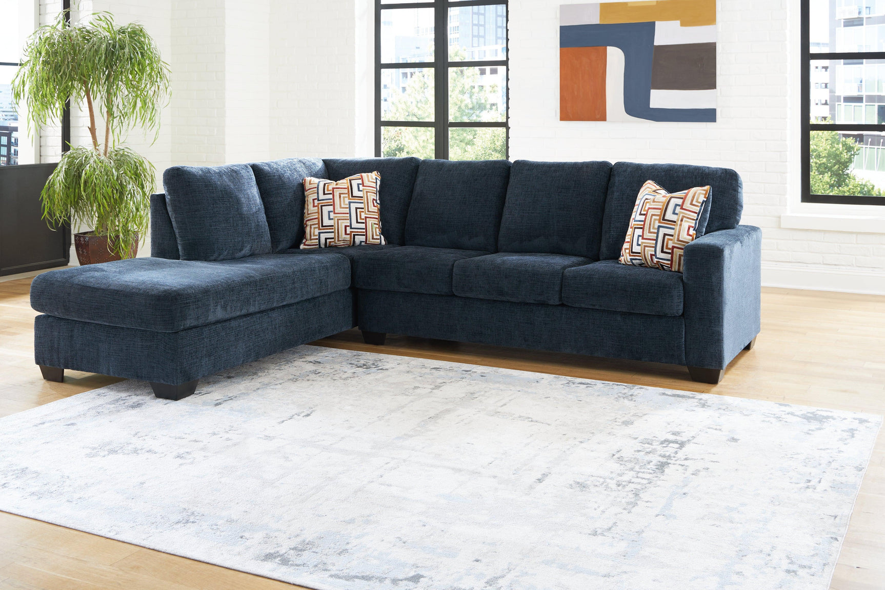 Aviemore Ink Chenille 2-Piece Sectional with Chaise