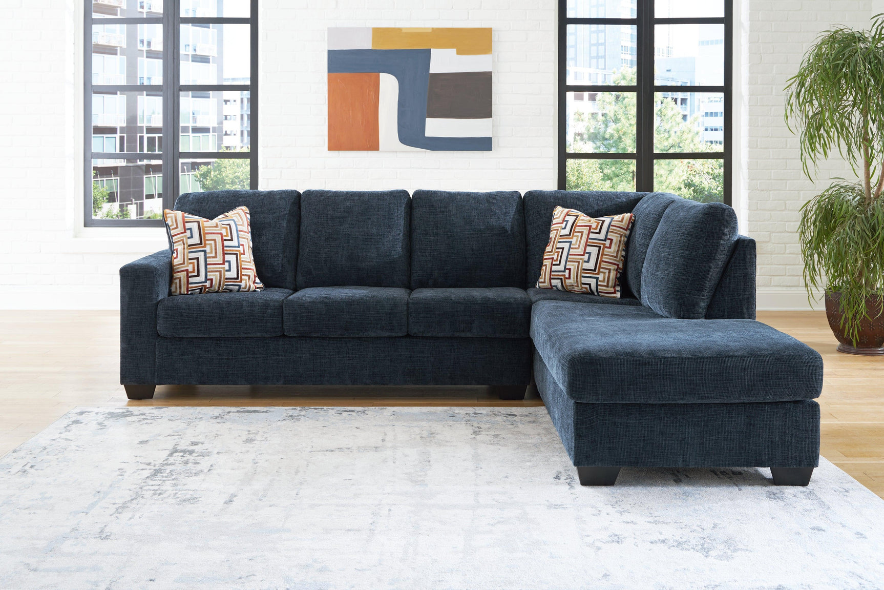 Aviemore Ink Chenille 2-Piece Sectional with Chaise