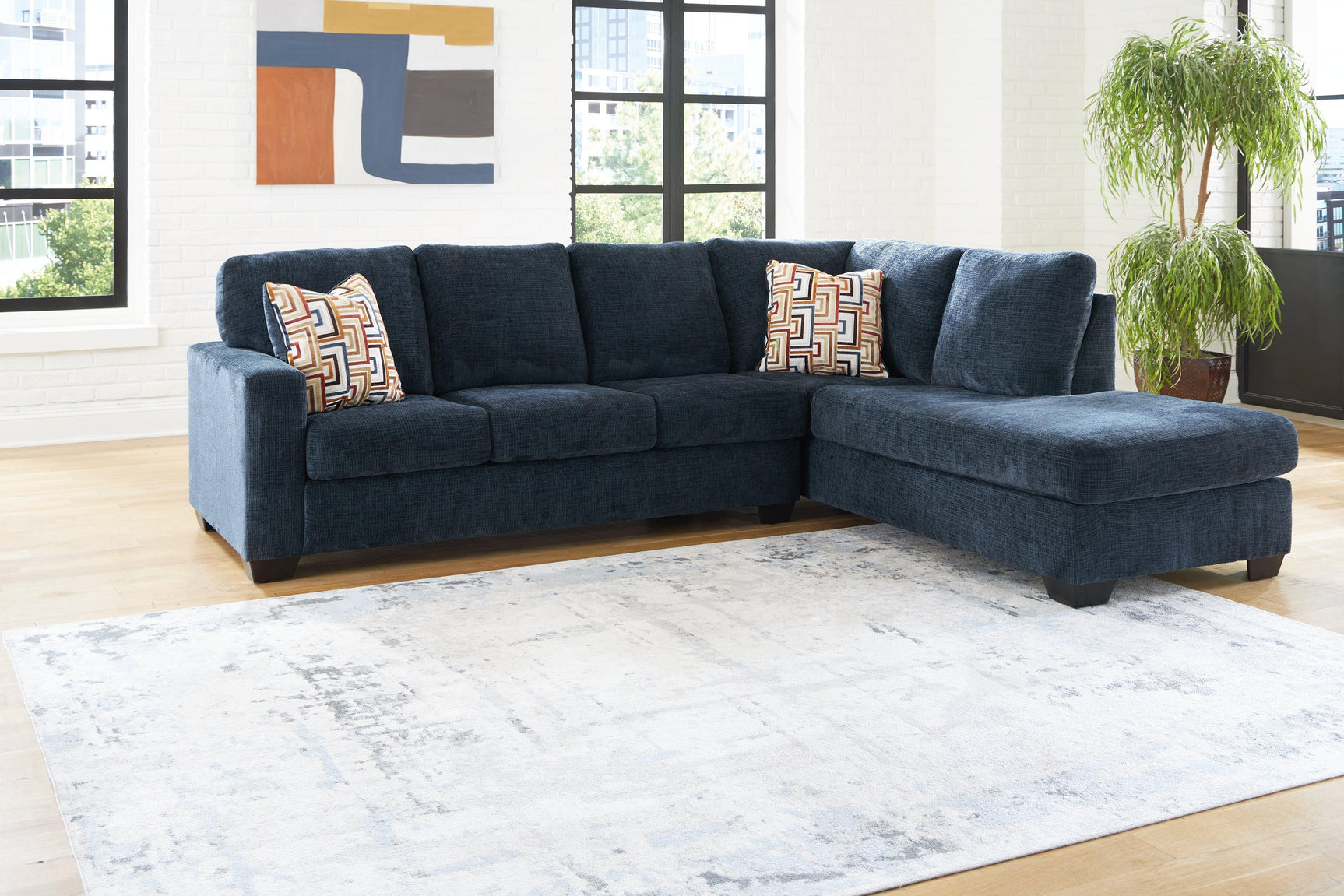 Aviemore Ink Chenille 2-Piece Sectional with Chaise