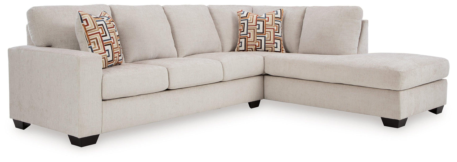 Aviemore Stone Chenille 2-Piece Sectional with Chaise
