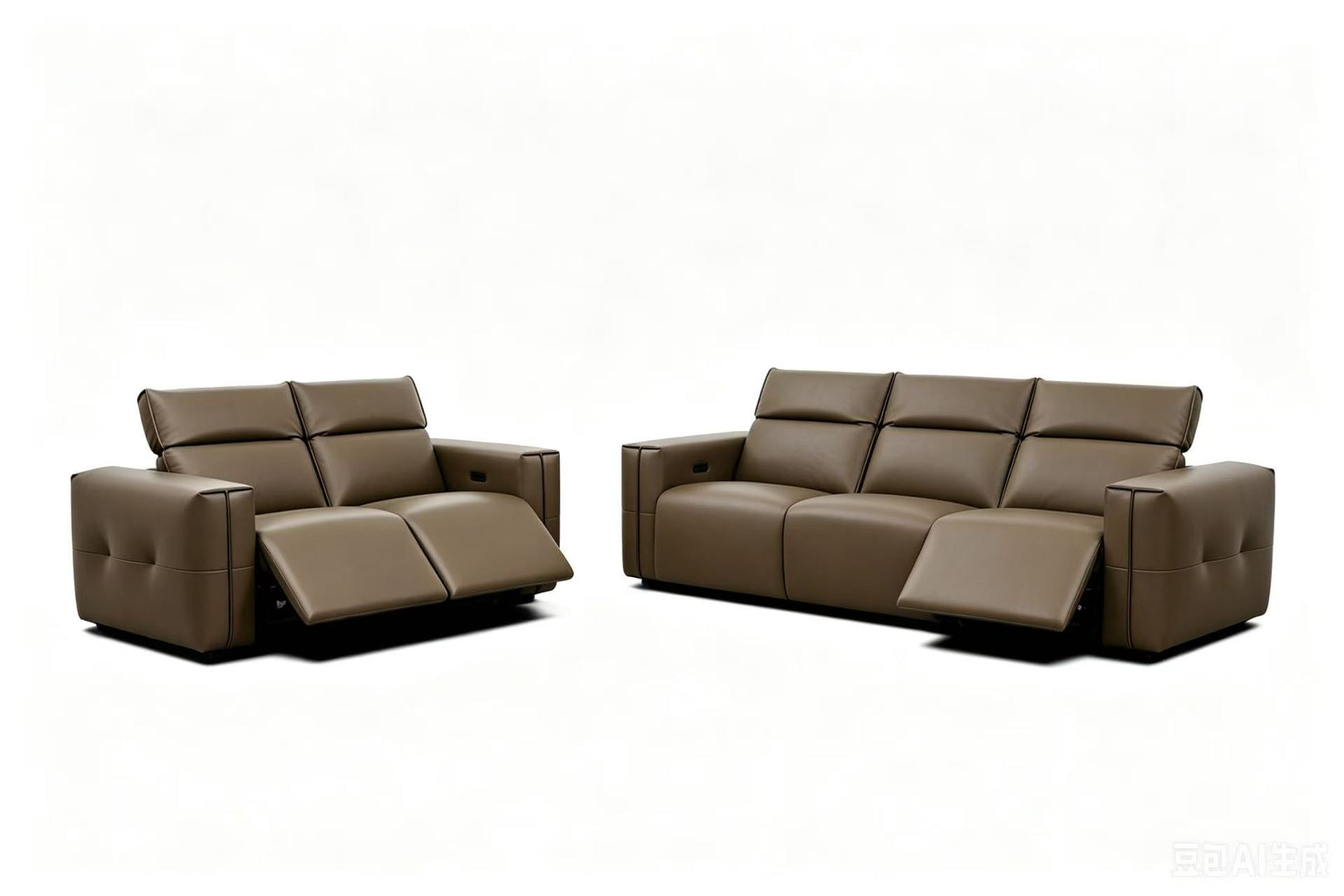 Ember Brown Italian Leather Match 2-Piece Power Reclining Sofa and Loveseat Set view 15
