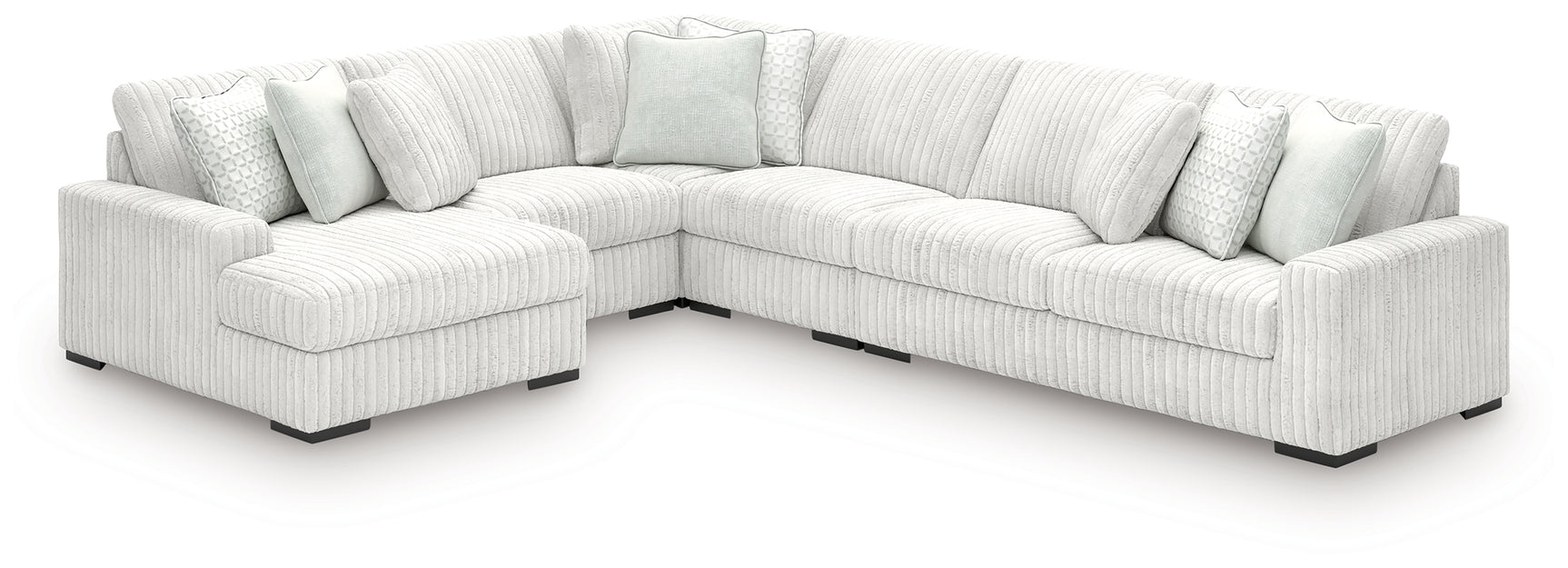 Stupendous Alloy Velvet 5-Piece Sectional with Chaise